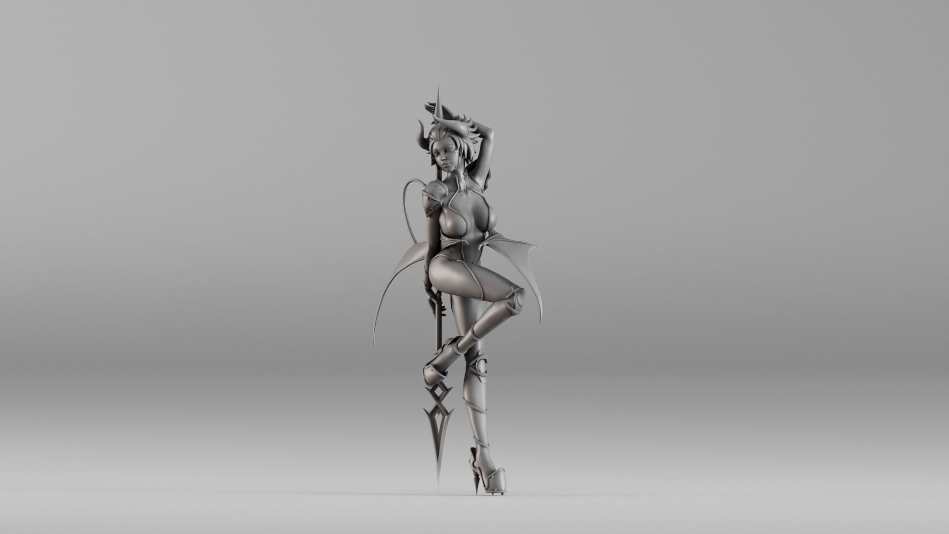 S00021 Succubus Warrior 3D print model_13