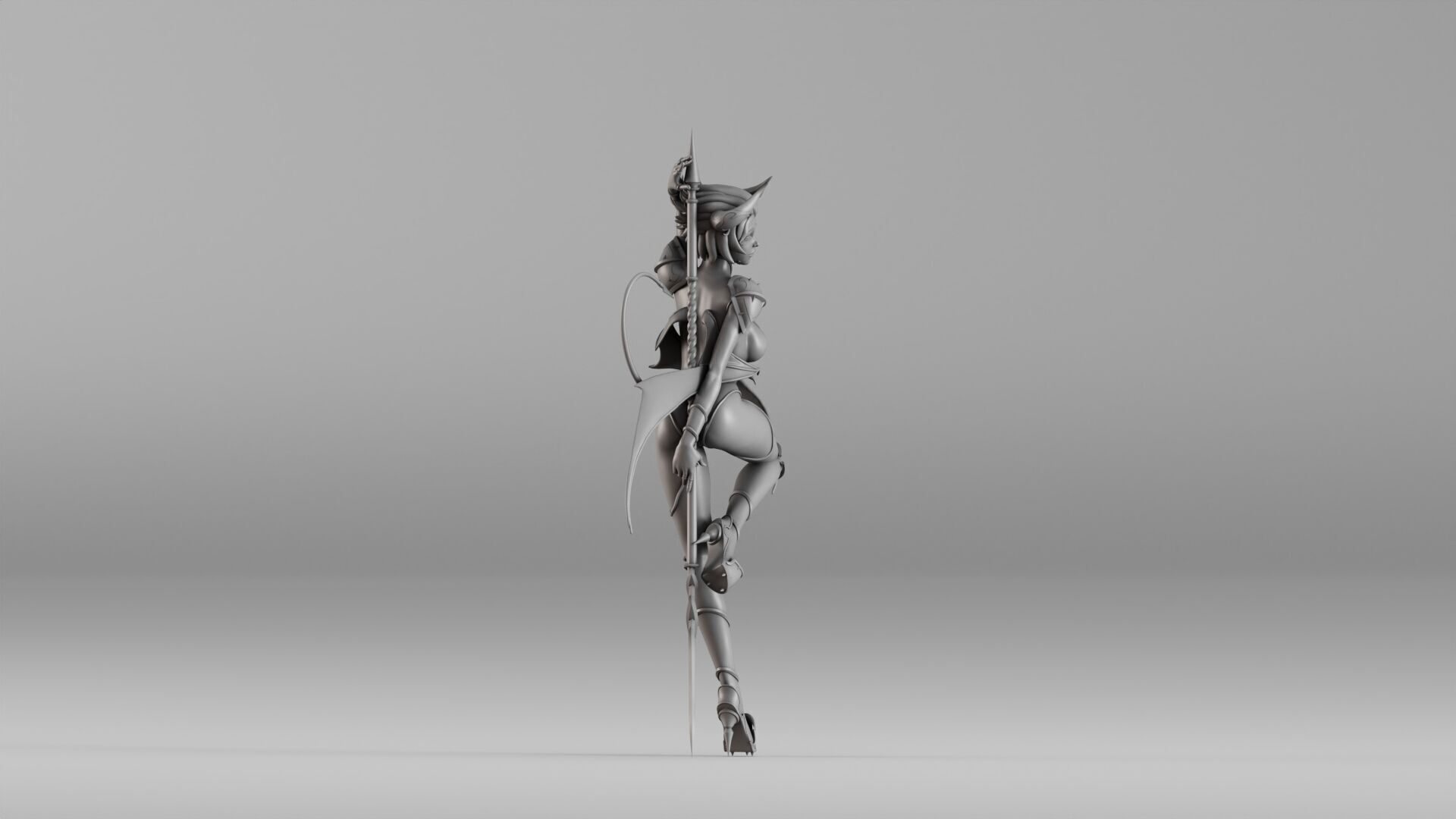 S00021 Succubus Warrior 3D print model_5