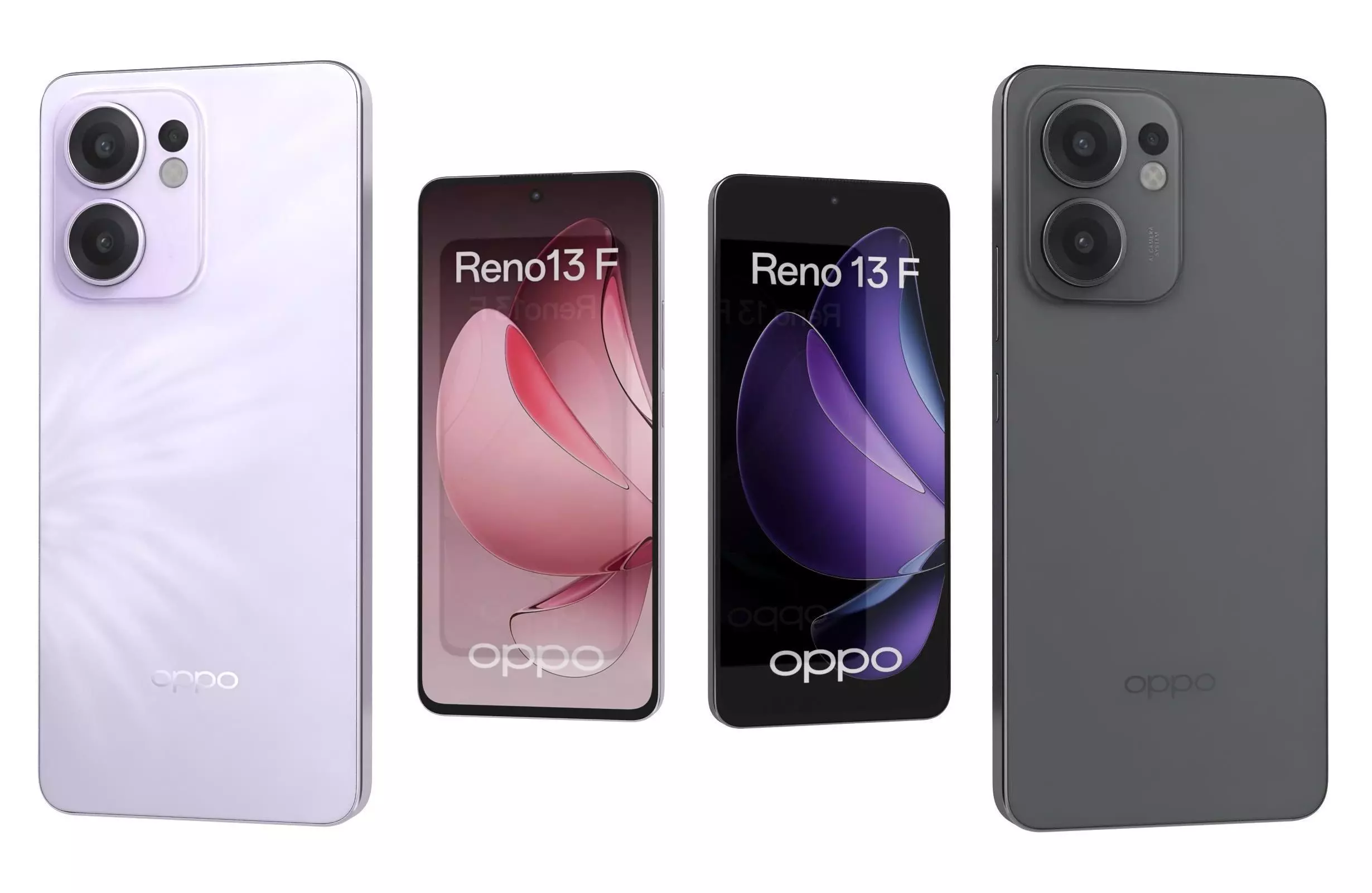 Oppo Reno13 F 4G Graphite Grey And Plume Purple 3D model