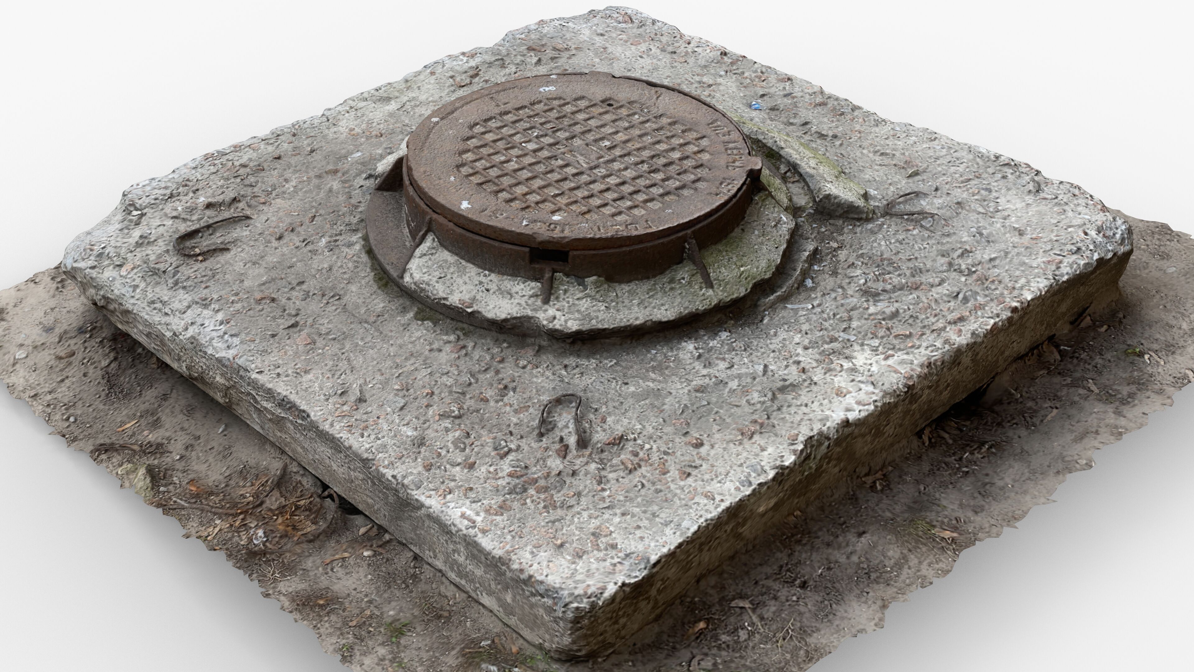 Photorealistic 3D scan of manhole Hatch cover Sewer Manhole Low-poly 3D model_11