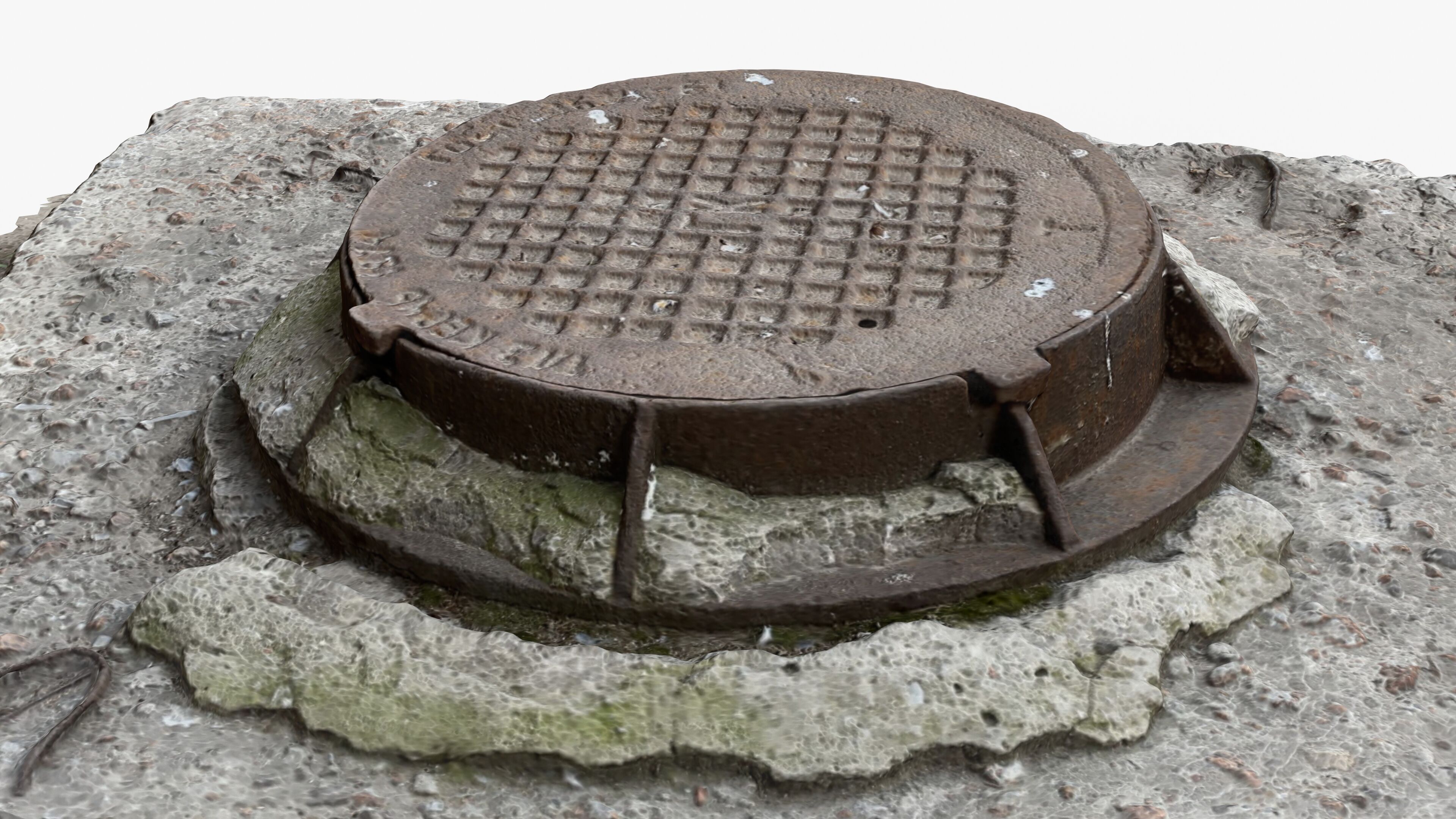 Photorealistic 3D scan of manhole Hatch cover Sewer Manhole Low-poly 3D model_5