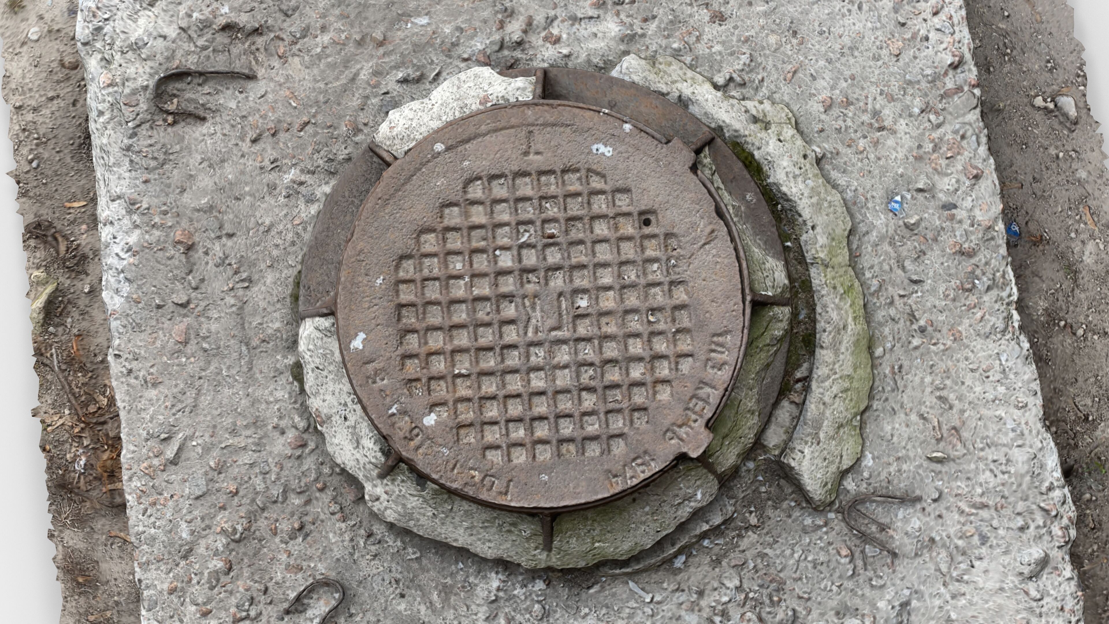 Photorealistic 3D scan of manhole Hatch cover Sewer Manhole Low-poly 3D model_15