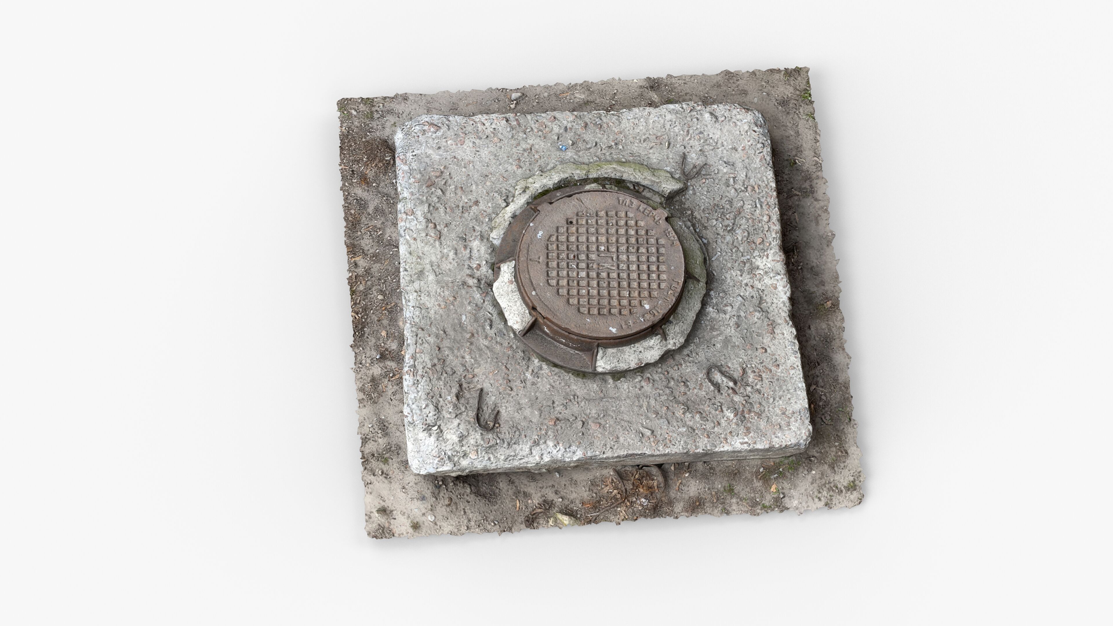 Photorealistic 3D scan of manhole Hatch cover Sewer Manhole Low-poly 3D model_3