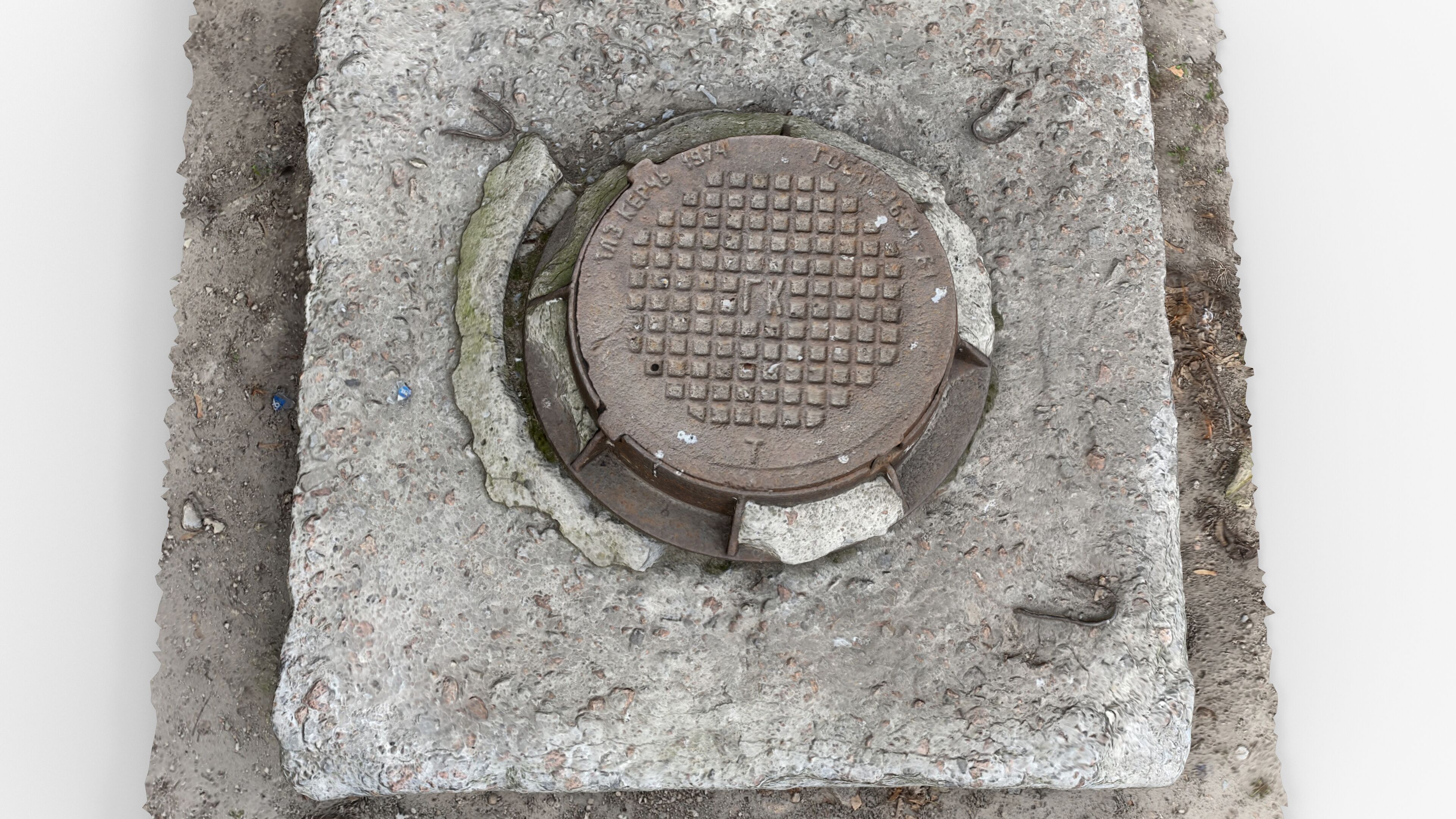 Photorealistic 3D scan of manhole Hatch cover Sewer Manhole Low-poly 3D model_9
