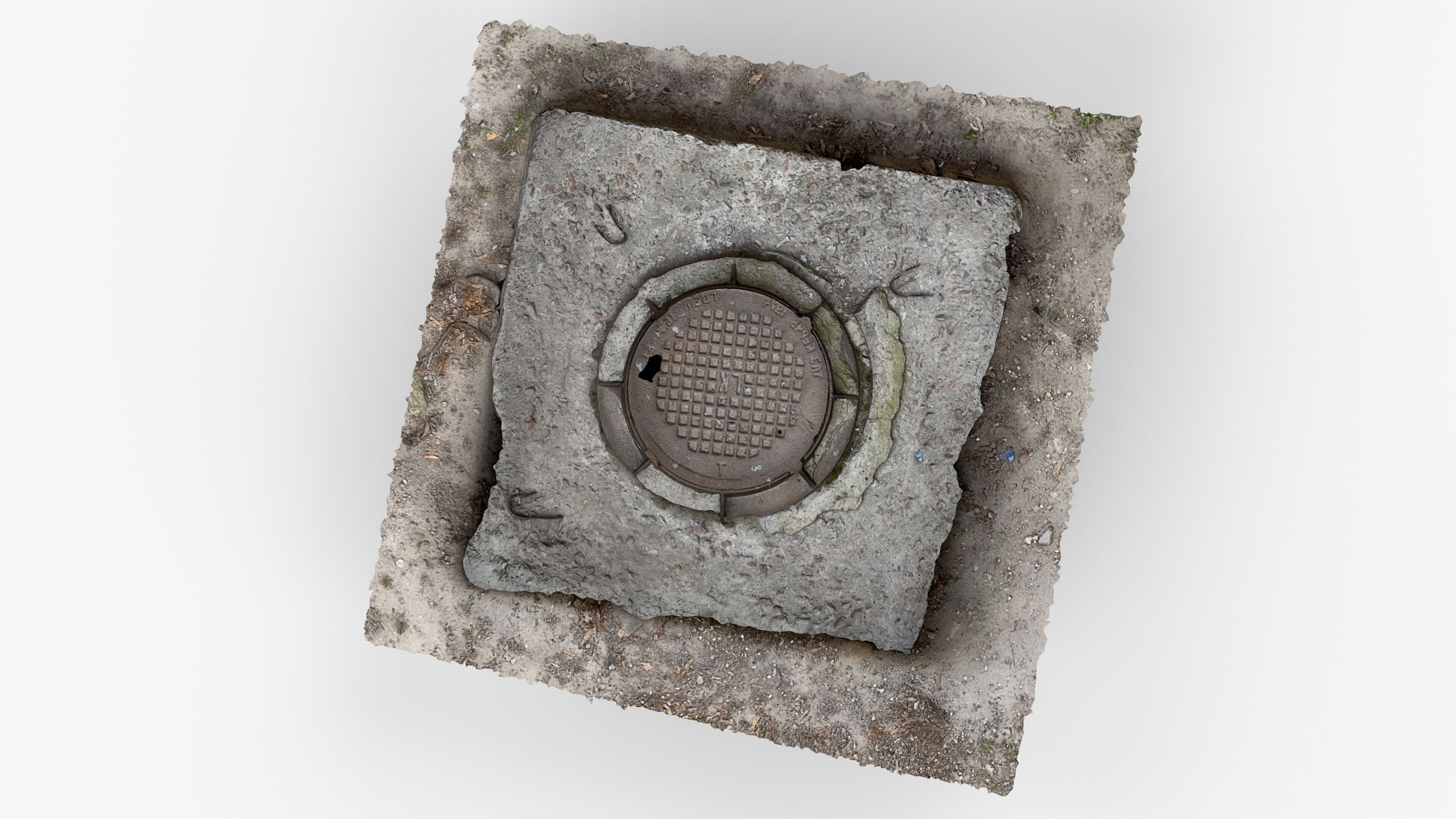 Photorealistic 3D scan of manhole Hatch cover Sewer Manhole Low-poly 3D model_10