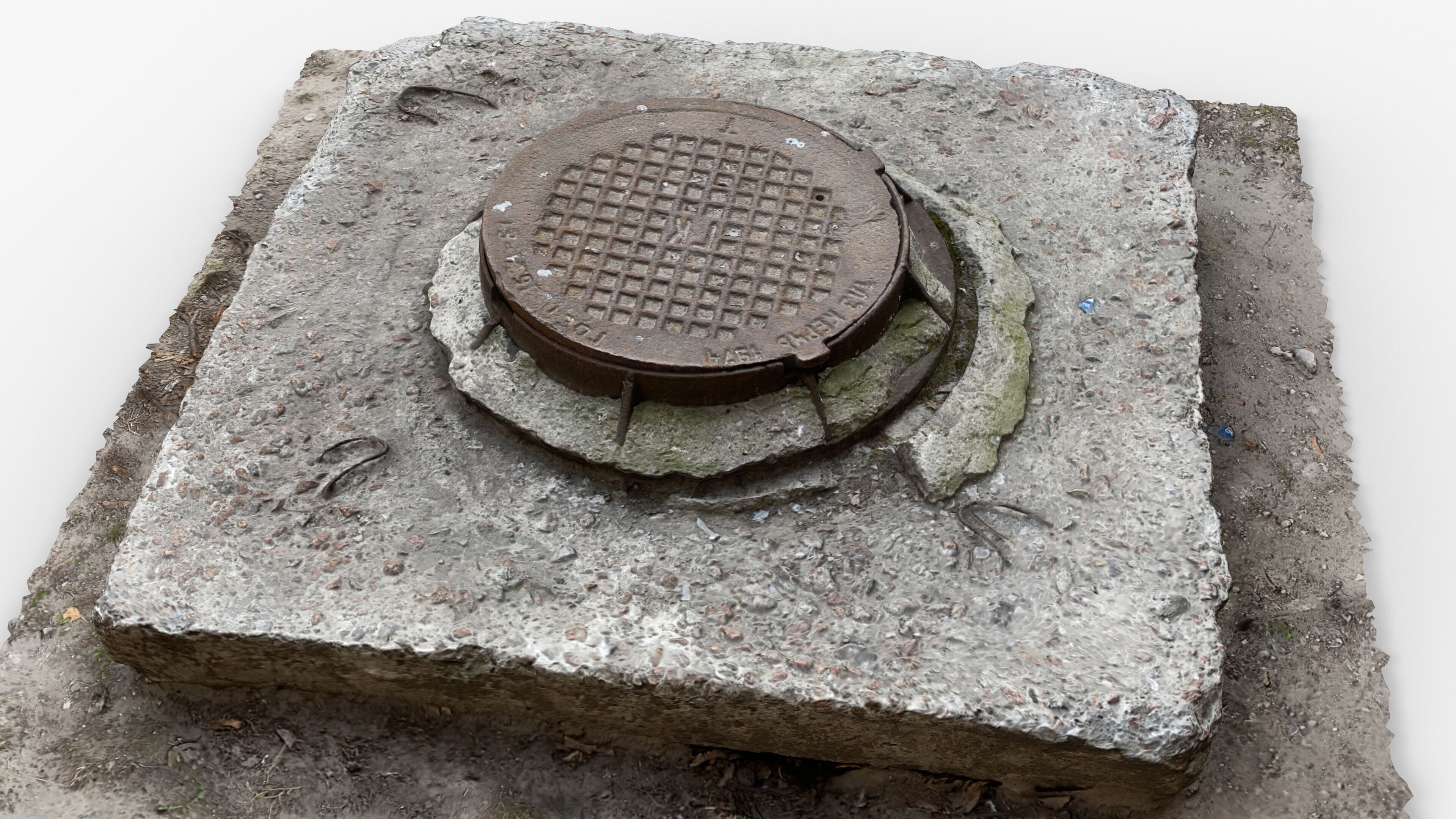 Photorealistic 3D scan of manhole Hatch cover Sewer Manhole Low-poly 3D model_8