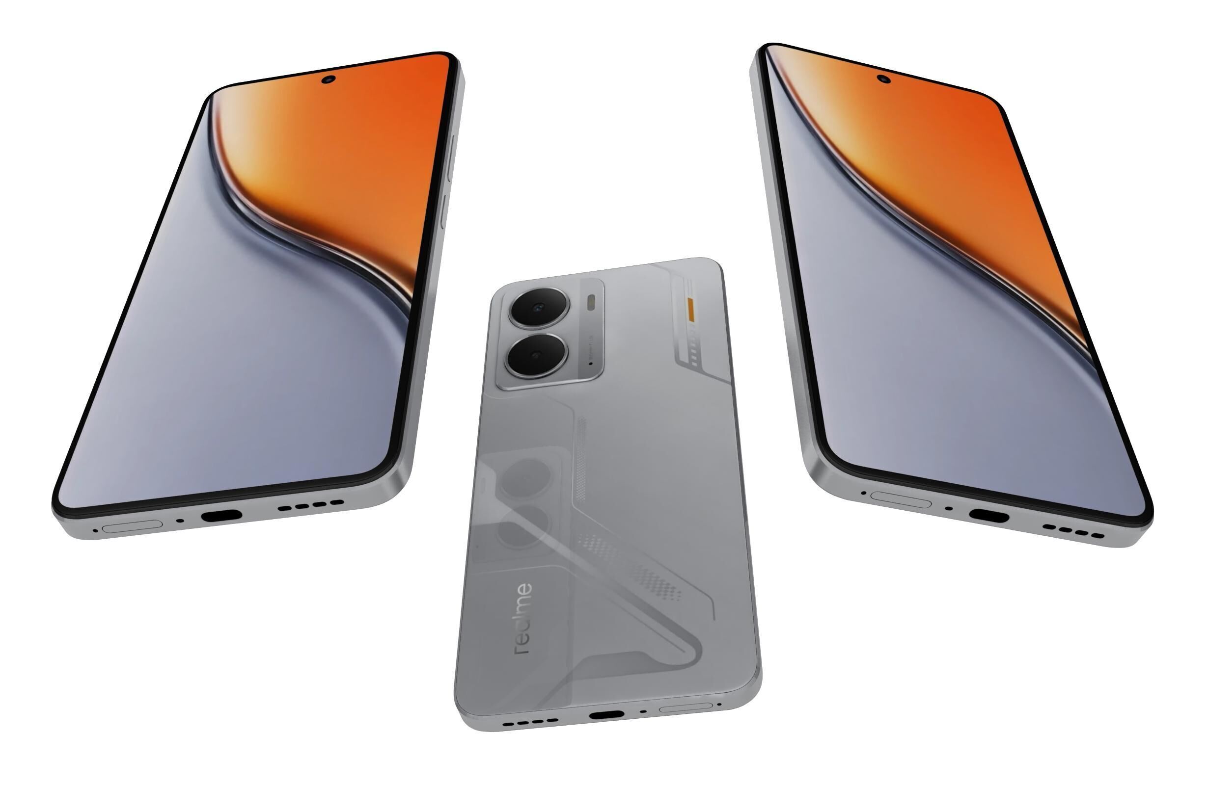 Realme P3 5G Space Silver 3D model_2