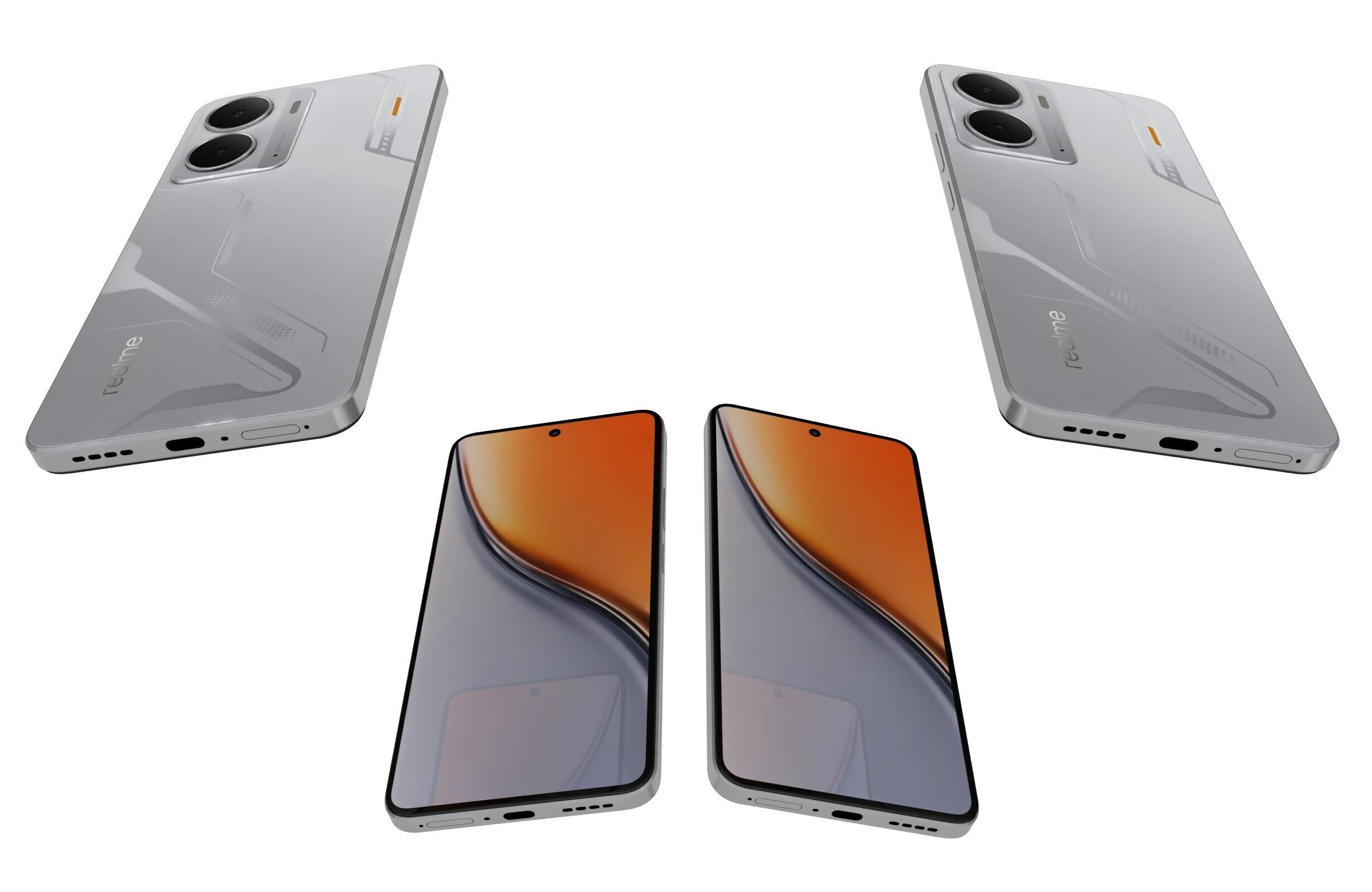 Realme P3 5G Space Silver 3D model_6