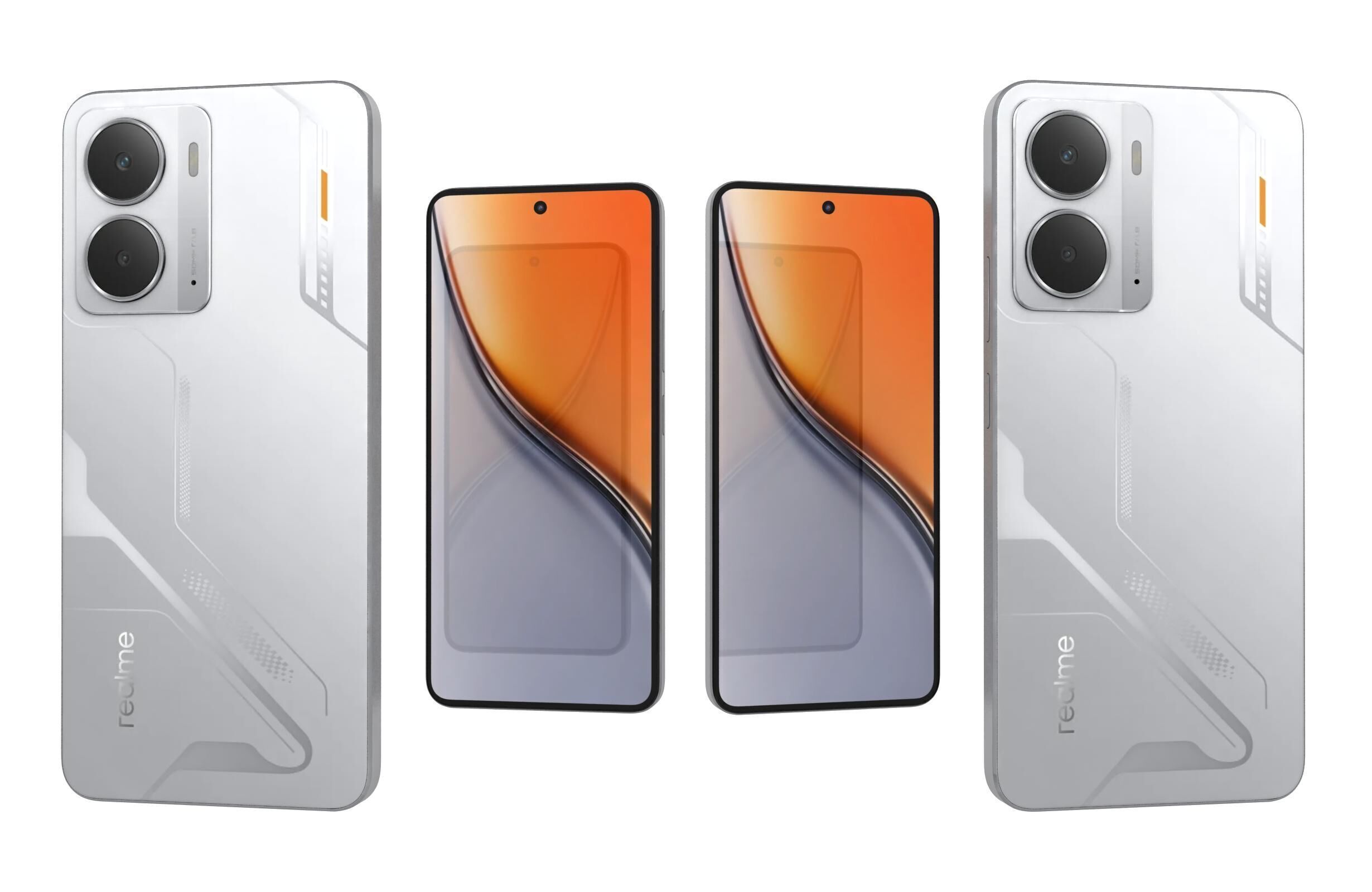 Realme P3 5G Space Silver 3D model_1