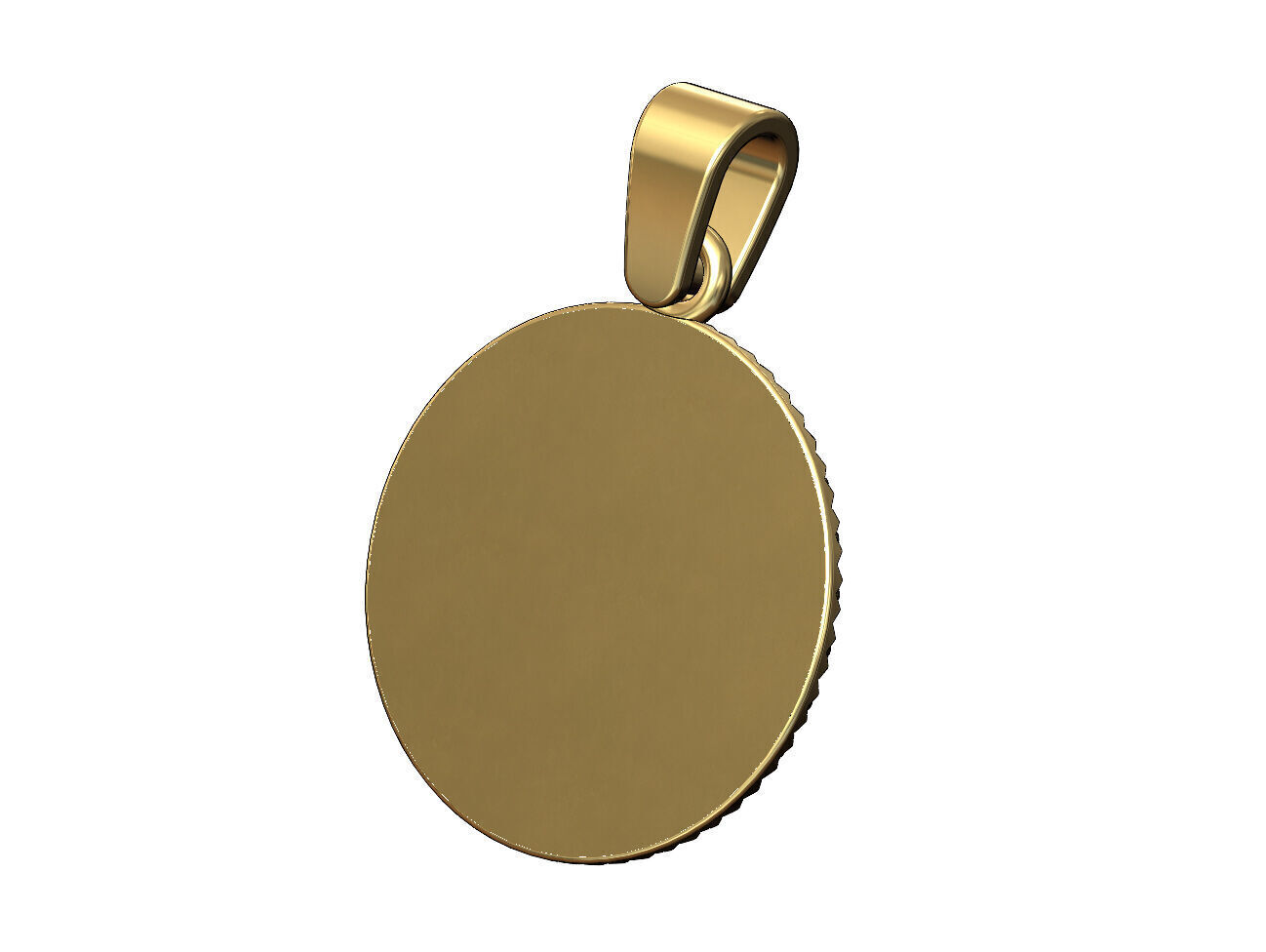 W letter initial faceted sunrays beaded coin pendant charm 3D print model_4