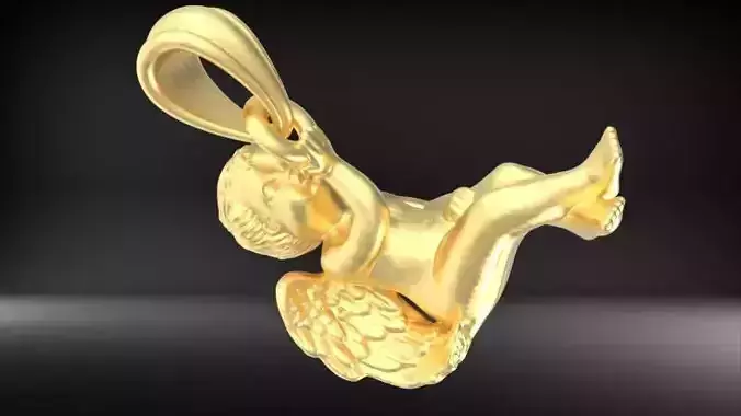 Vintage Cherub Baby Angel Heaven Wings Necklace Jewelry 3D print model Vintage Cherub Baby Angel Heaven Wings Necklace Jewelry 3D print model
