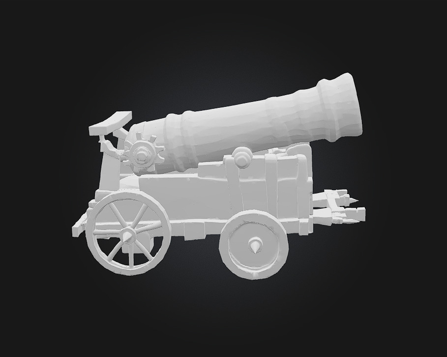 Stylized Medieval Cannon 3D model_6