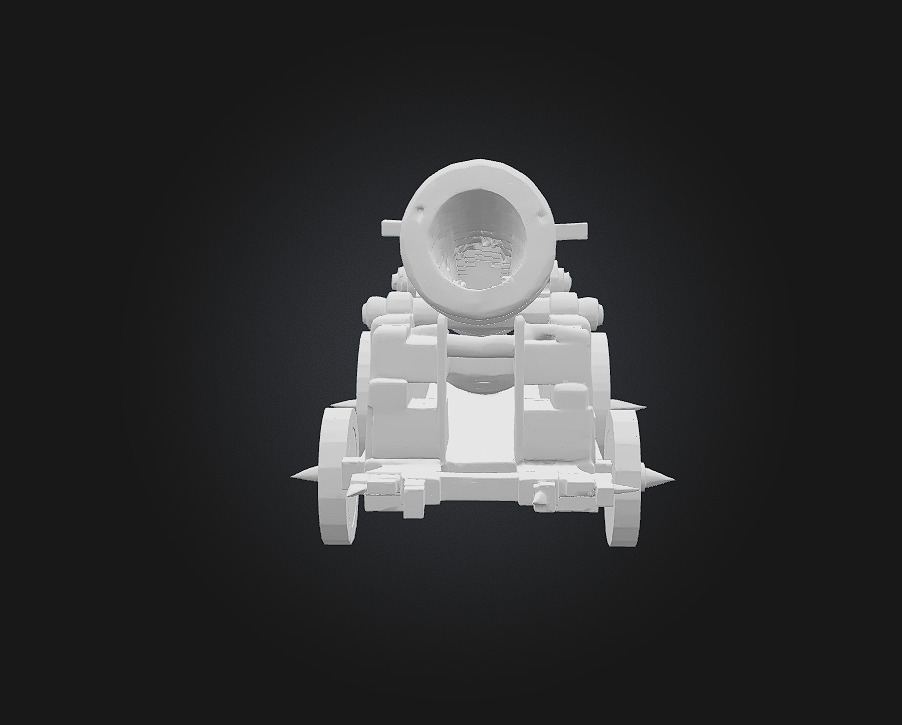 Stylized Medieval Cannon 3D model_8