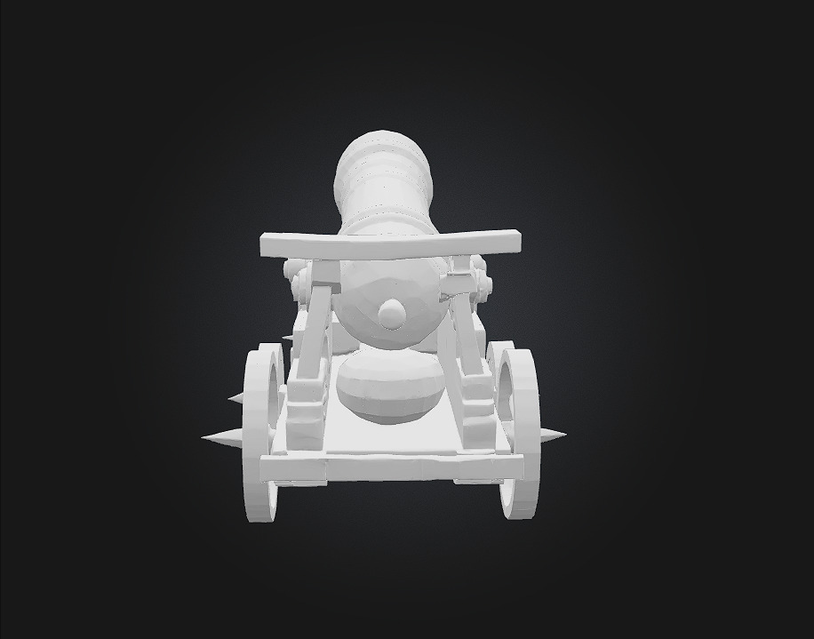 Stylized Medieval Cannon 3D model_7