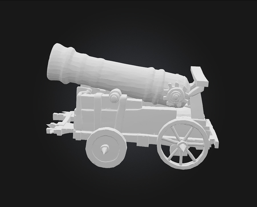 Stylized Medieval Cannon 3D model_5