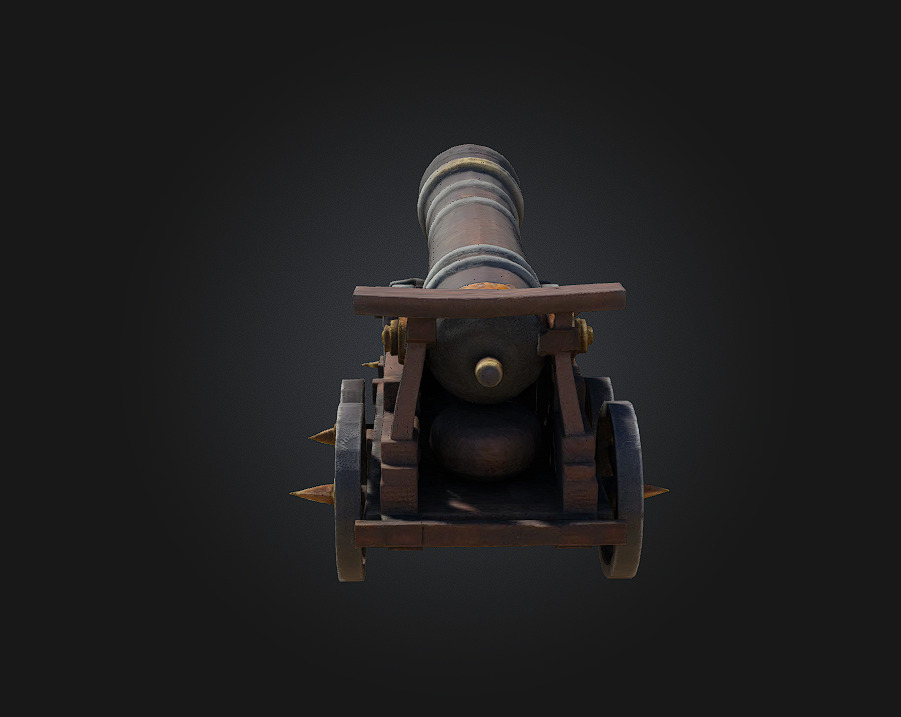 Stylized Medieval Cannon 3D model_3