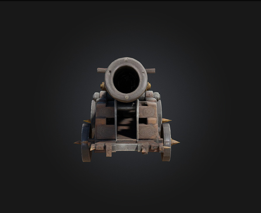 Stylized Medieval Cannon 3D model_2