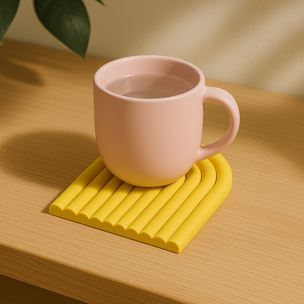 Minimalistic Semicircle Coaster 3D print model_2