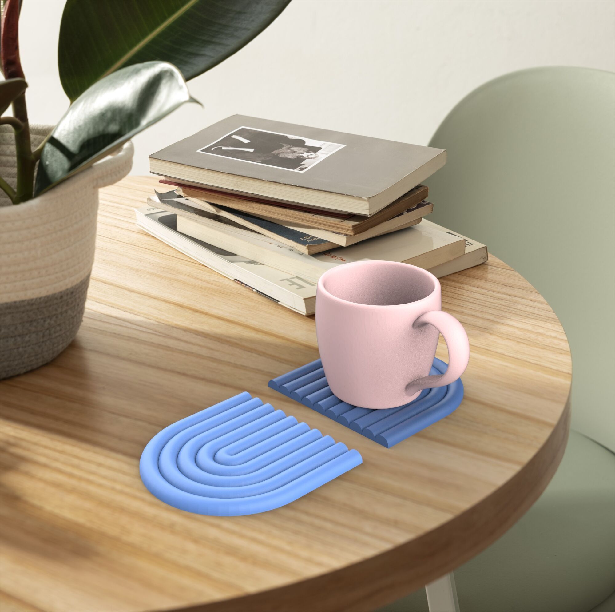 Minimalistic Semicircle Coaster 3D print model_4