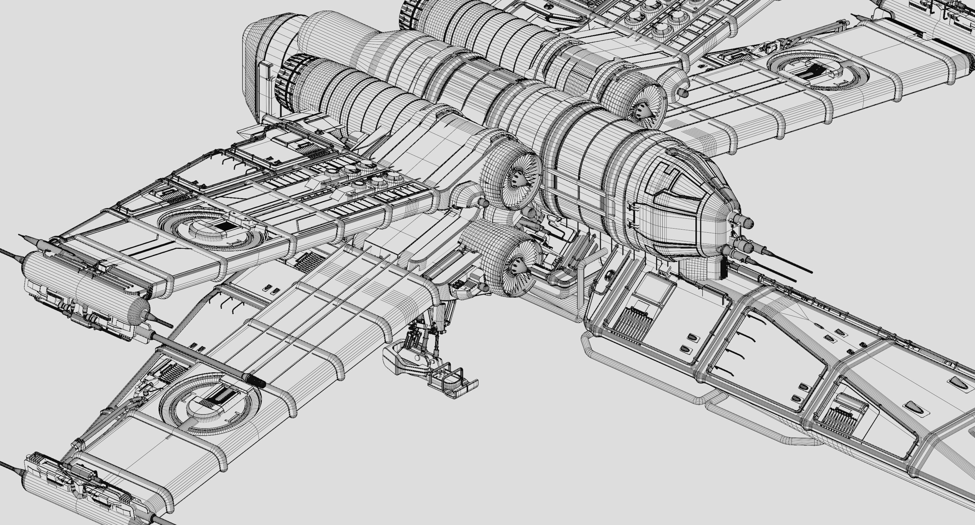Quad Wing Vehicle 3D model_3