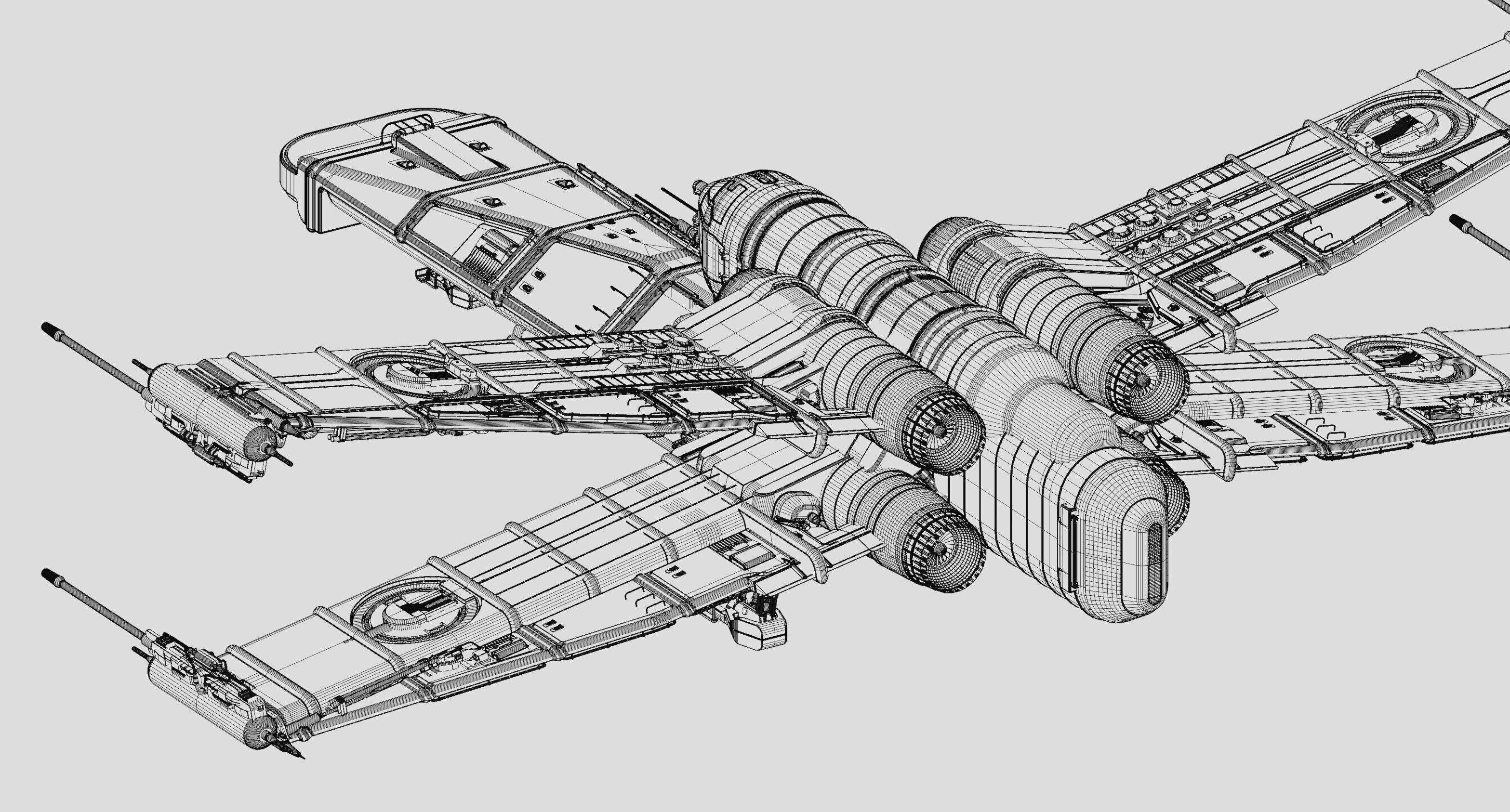 Quad Wing Vehicle 3D model_4