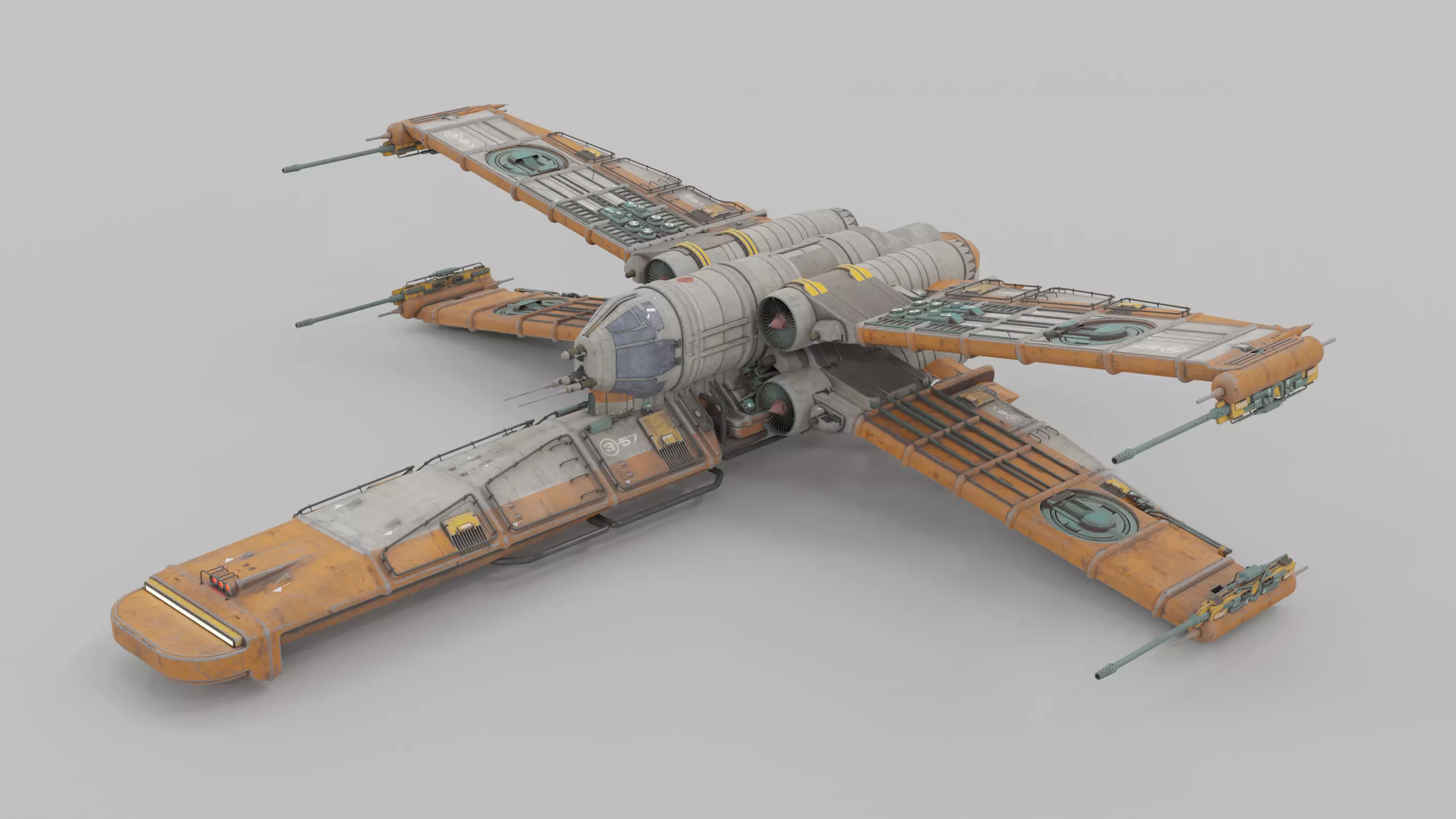 Quad Wing Vehicle 3D model_0