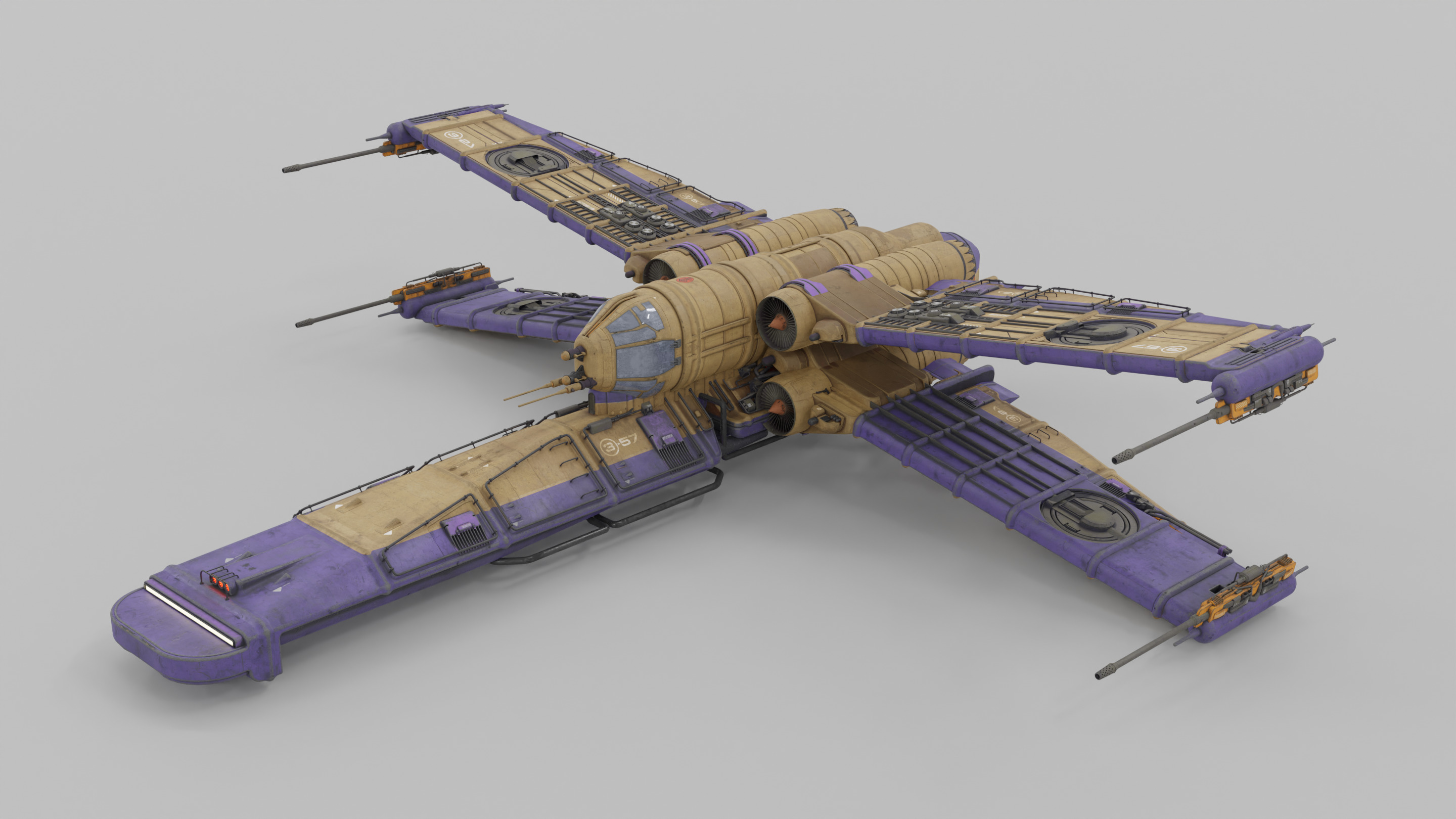 Quad Wing Vehicle 3D model_7