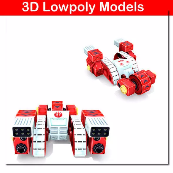 Future combat vehicle  Low-poly 3D model_0