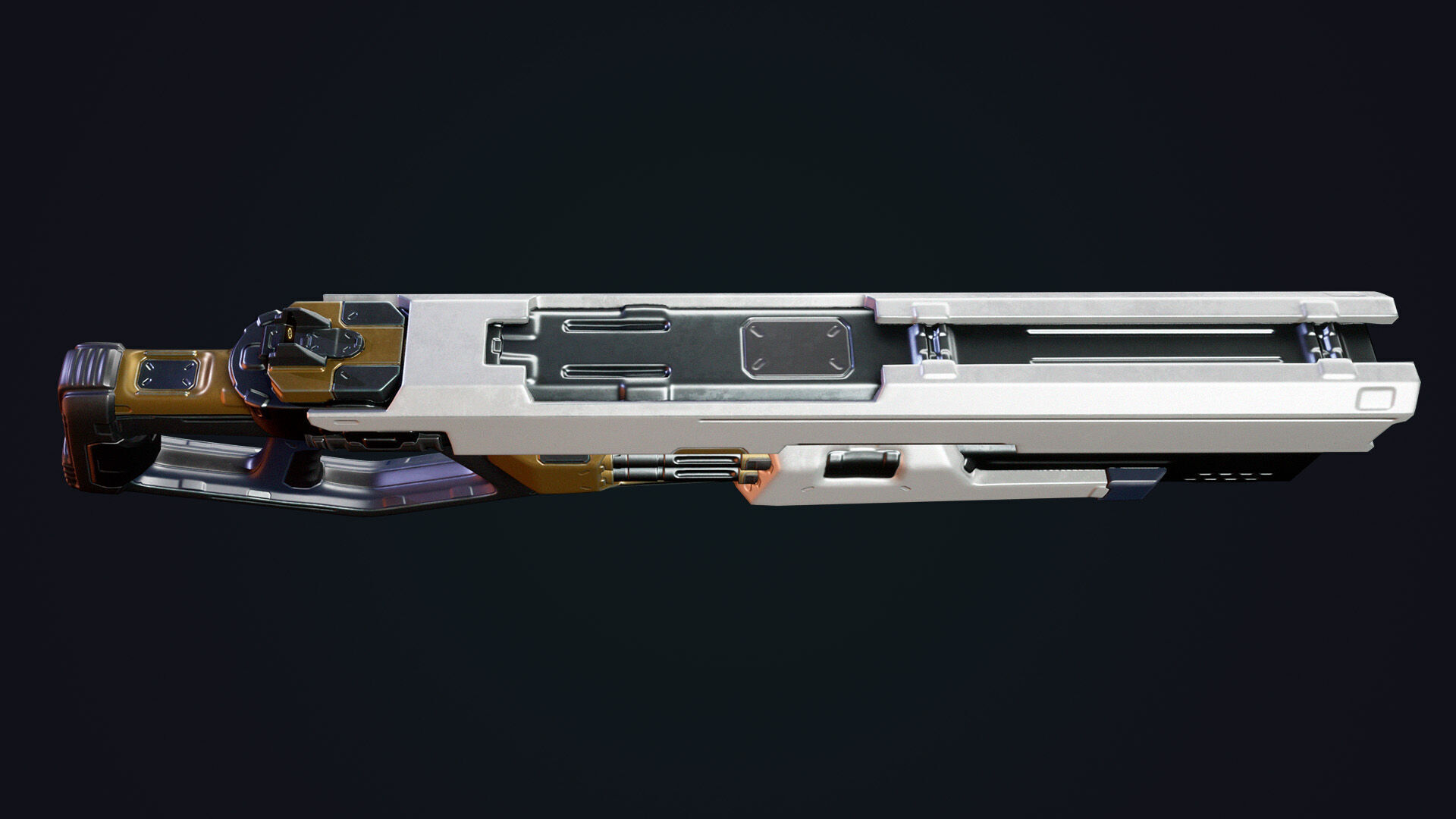 Sci-fi Shotgun Low-poly 3D model_6