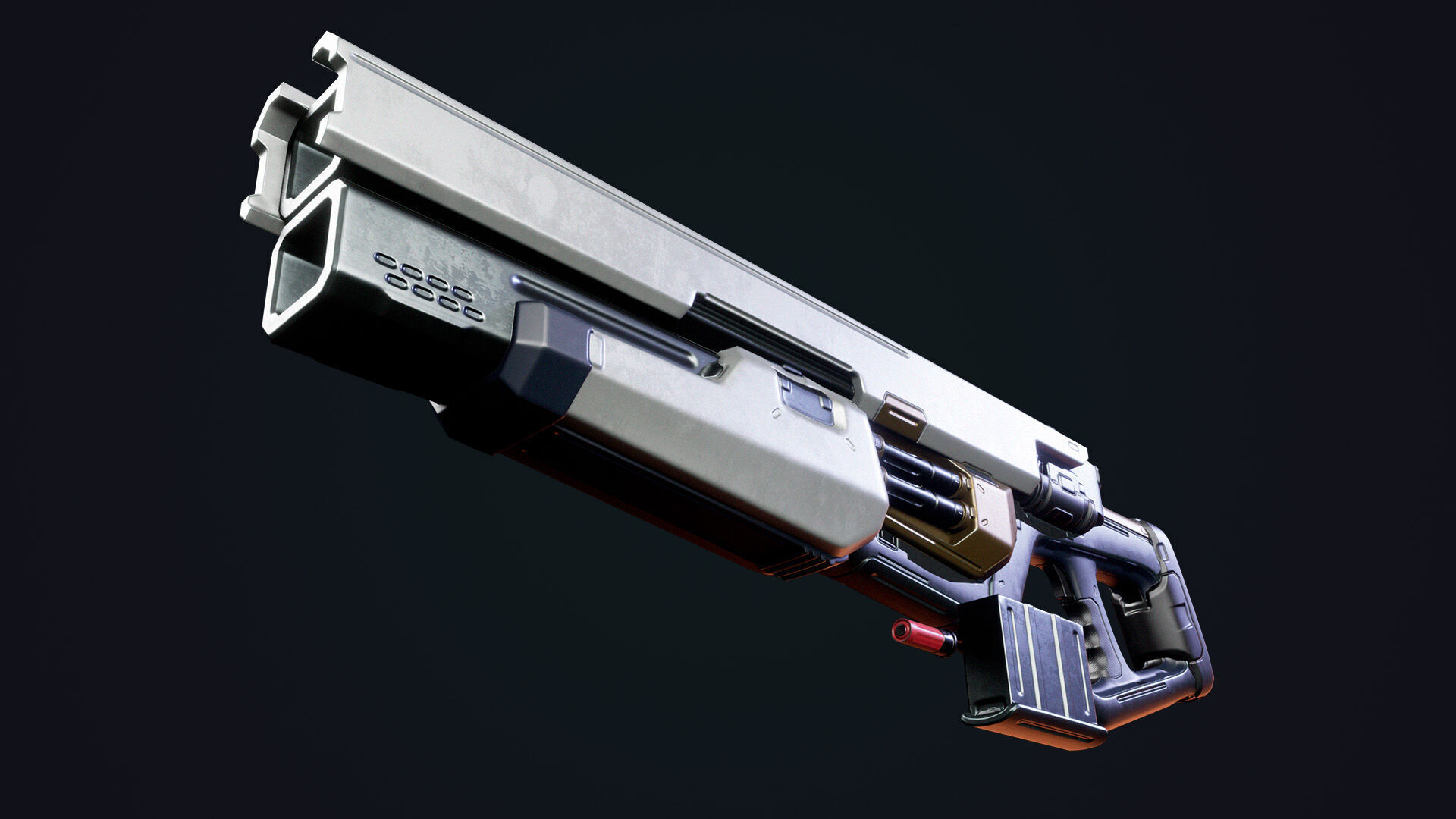 Sci-fi Shotgun Low-poly 3D model_2