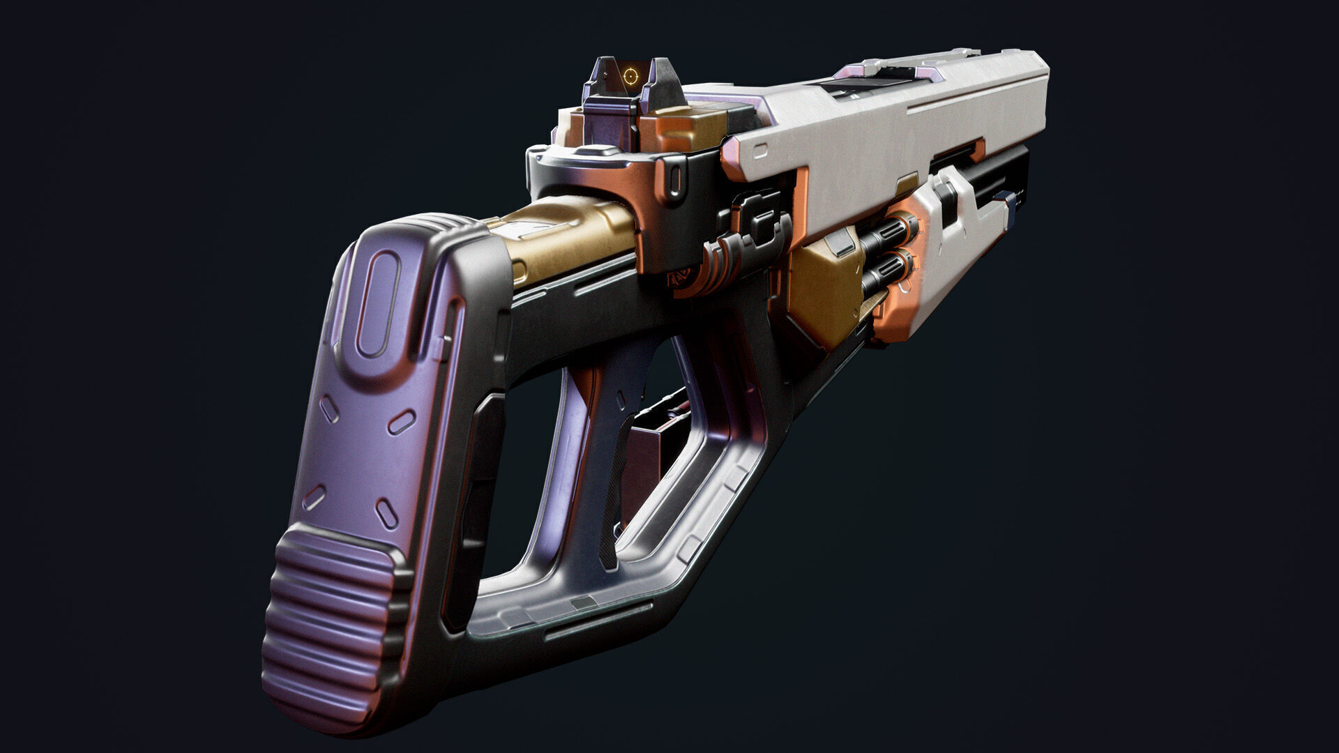 Sci-fi Shotgun Low-poly 3D model_4