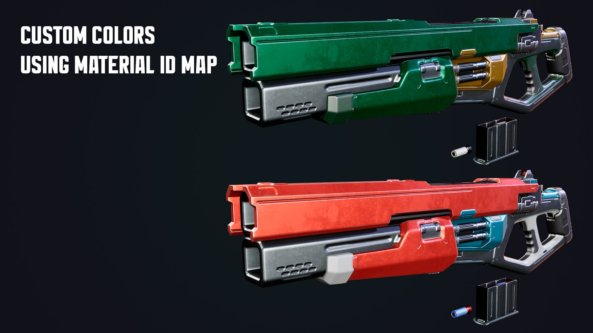 Sci-fi Shotgun Low-poly 3D model_1