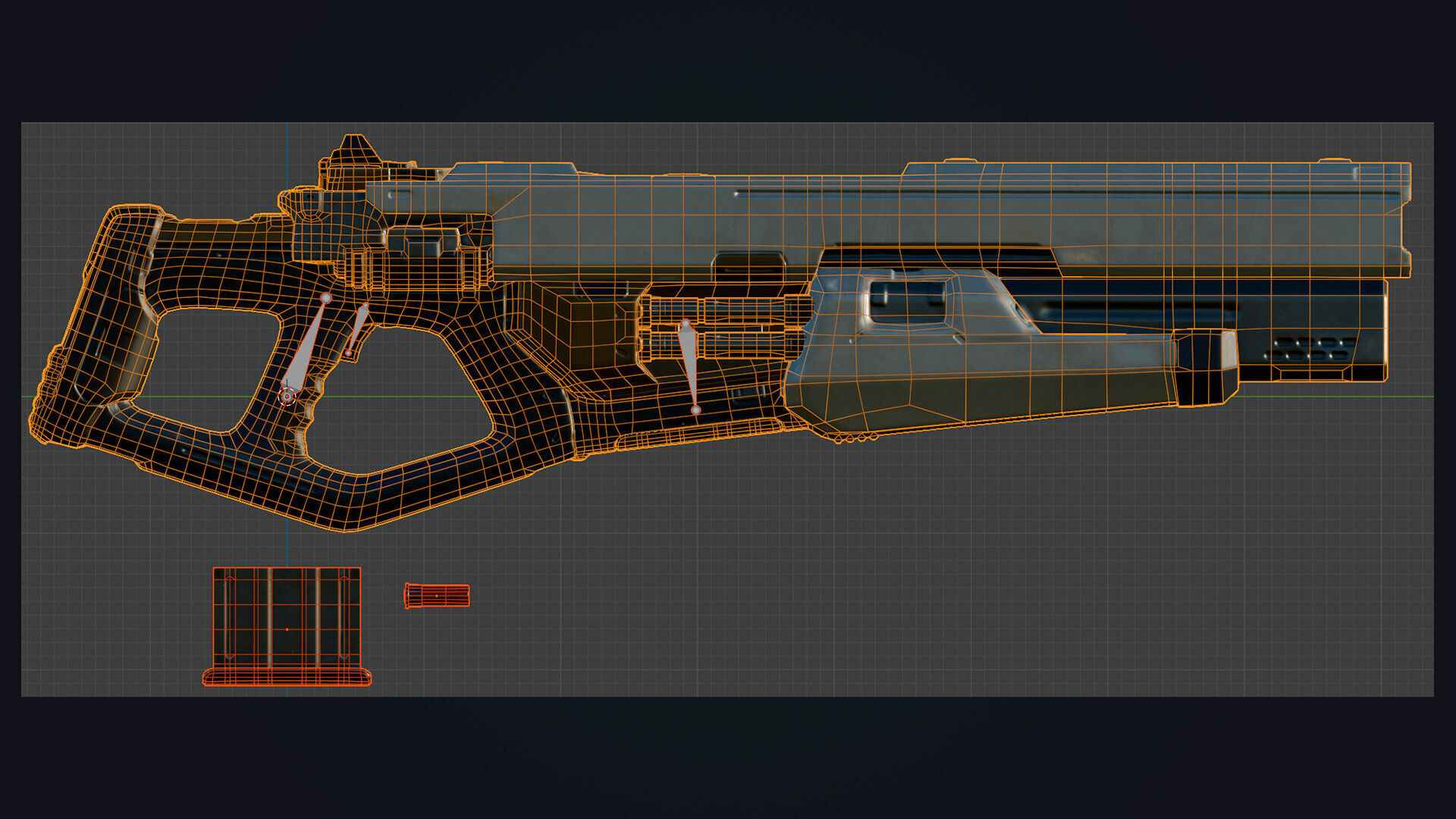 Sci-fi Shotgun Low-poly 3D model_7