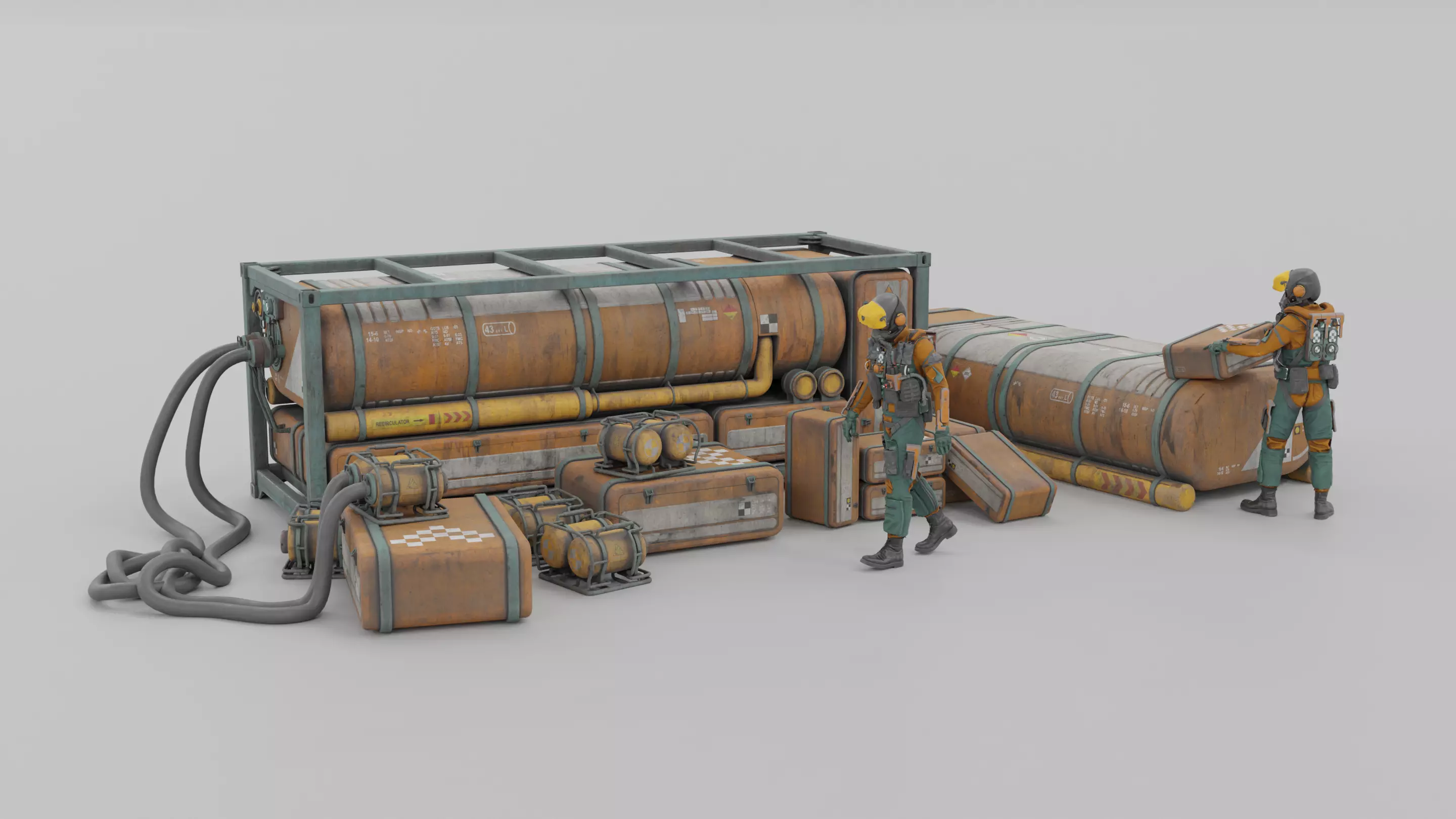 Sci-Fi Crates 3D model_0