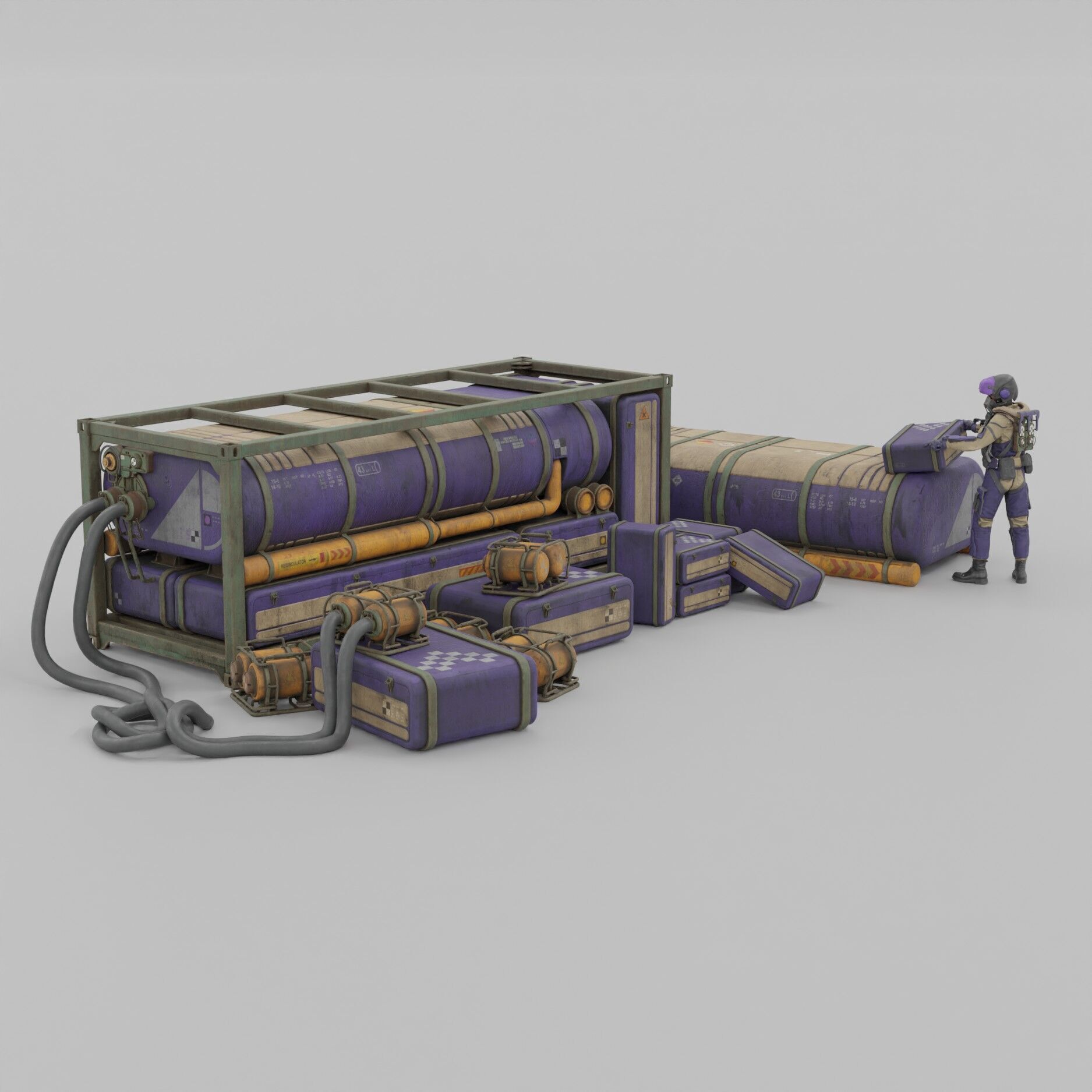 Sci-Fi Crates 3D model_1