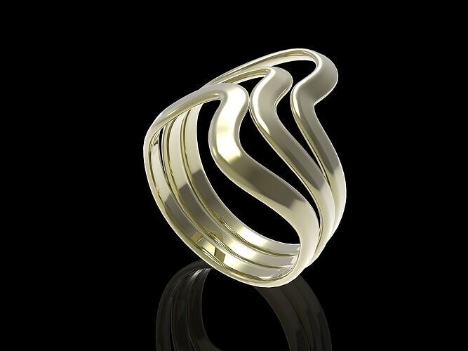 Wavy jewelry ring Free 3D print model
