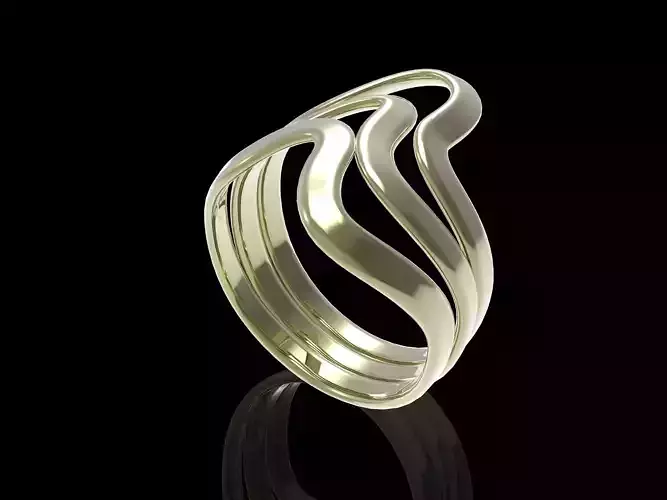 Wavy jewelry ring