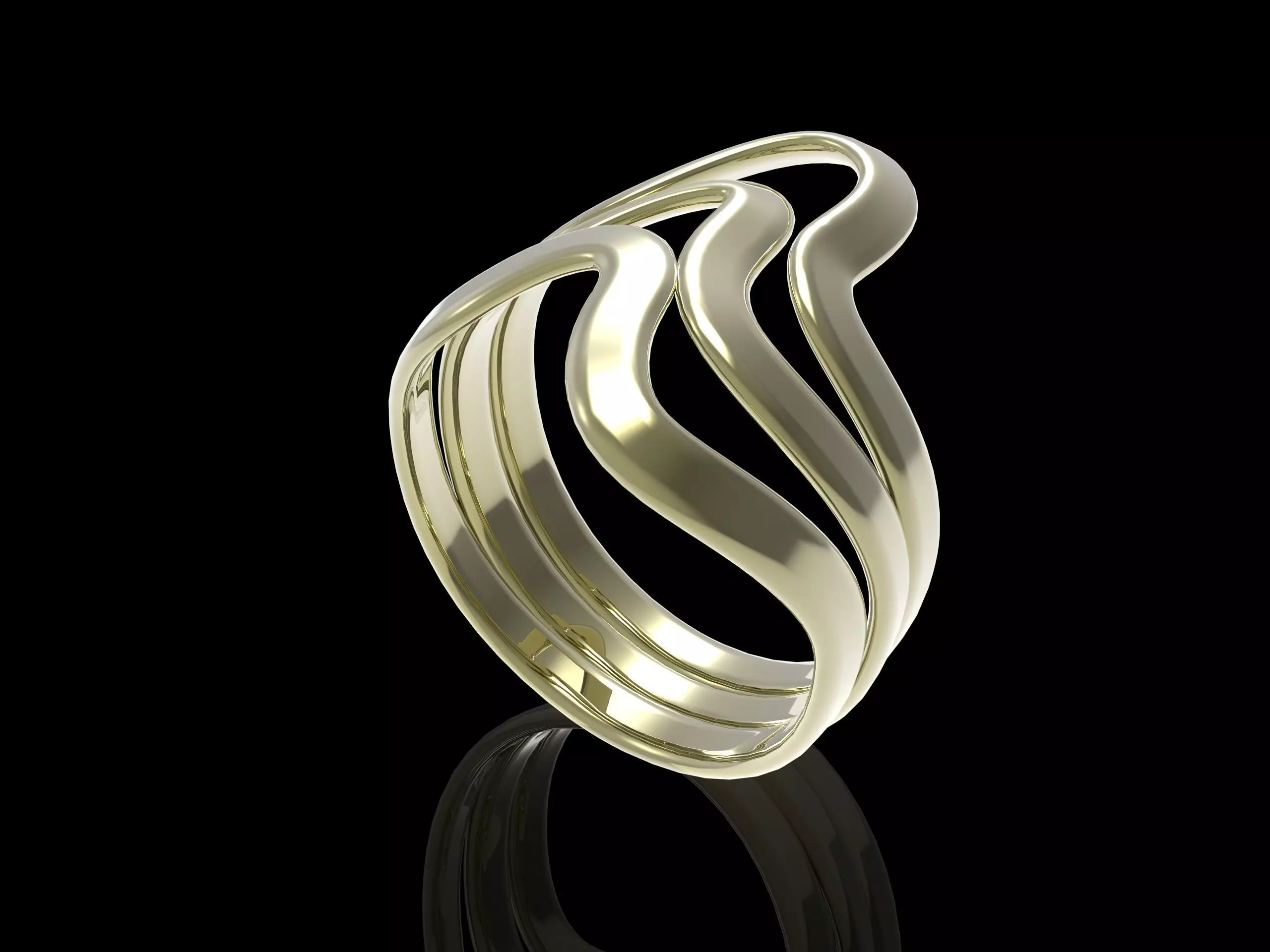 Wavy jewelry ring Free 3D print model