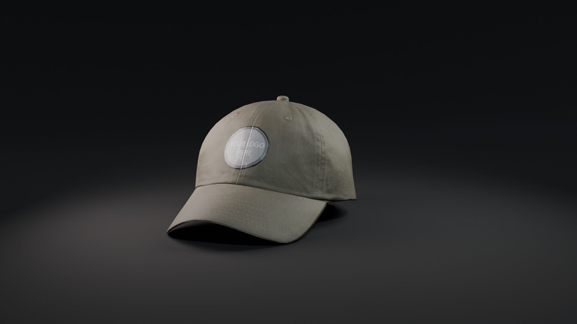 Mockup Green baseball cap Low-poly 3D model_11