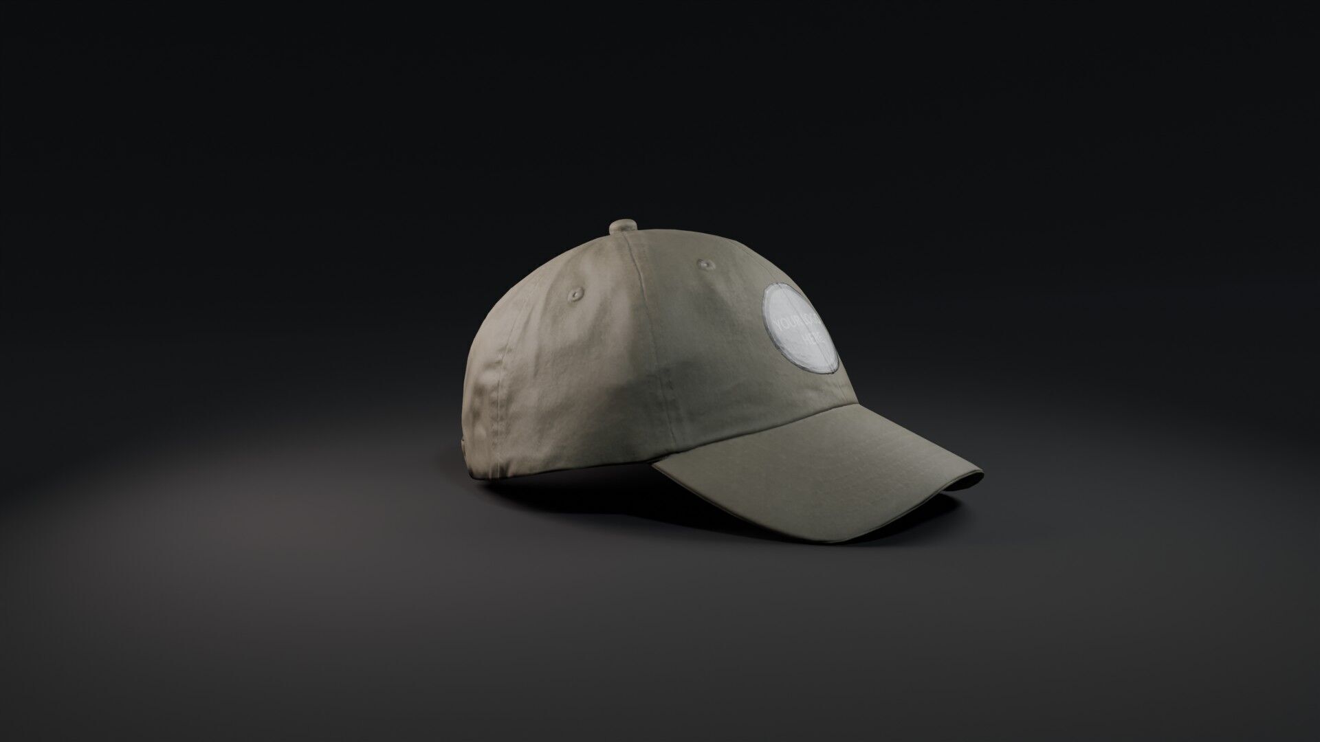 Mockup Green baseball cap Low-poly 3D model_36