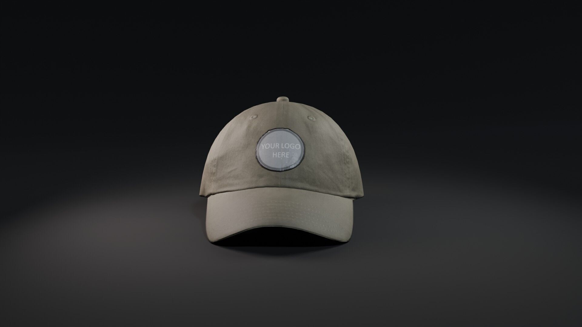 Mockup Green baseball cap Low-poly 3D model_9