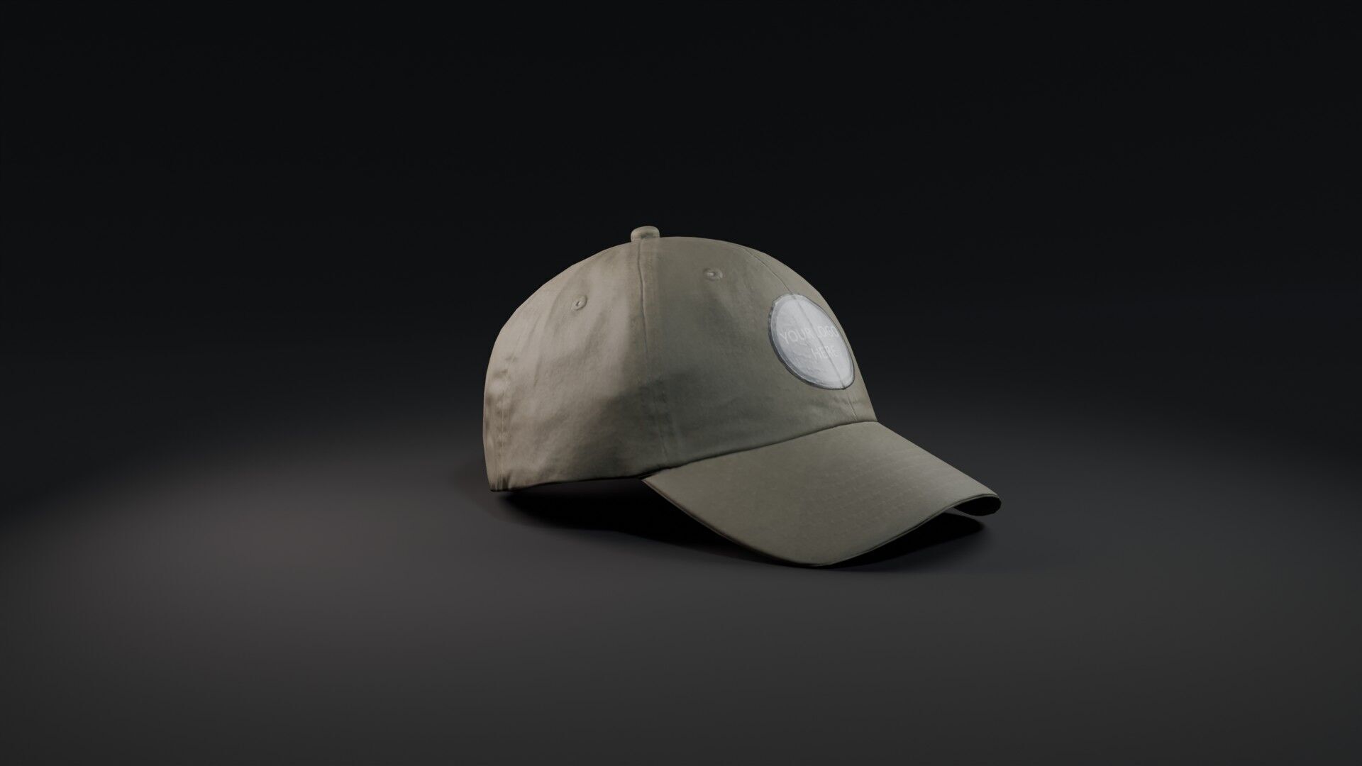 Mockup Green baseball cap Low-poly 3D model_38