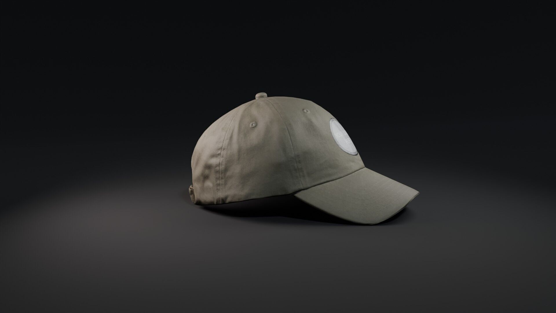 Mockup Green baseball cap Low-poly 3D model_34