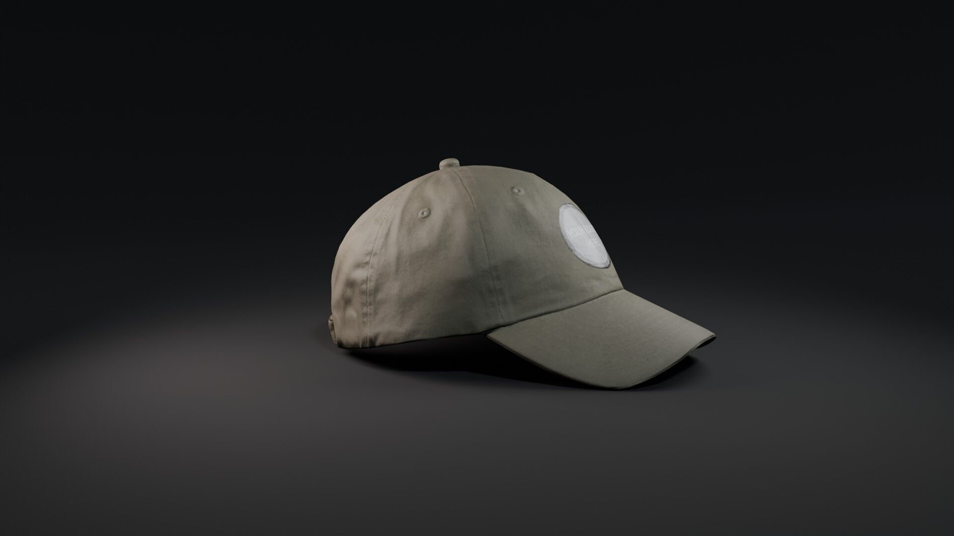 Mockup Green baseball cap Low-poly 3D model_35