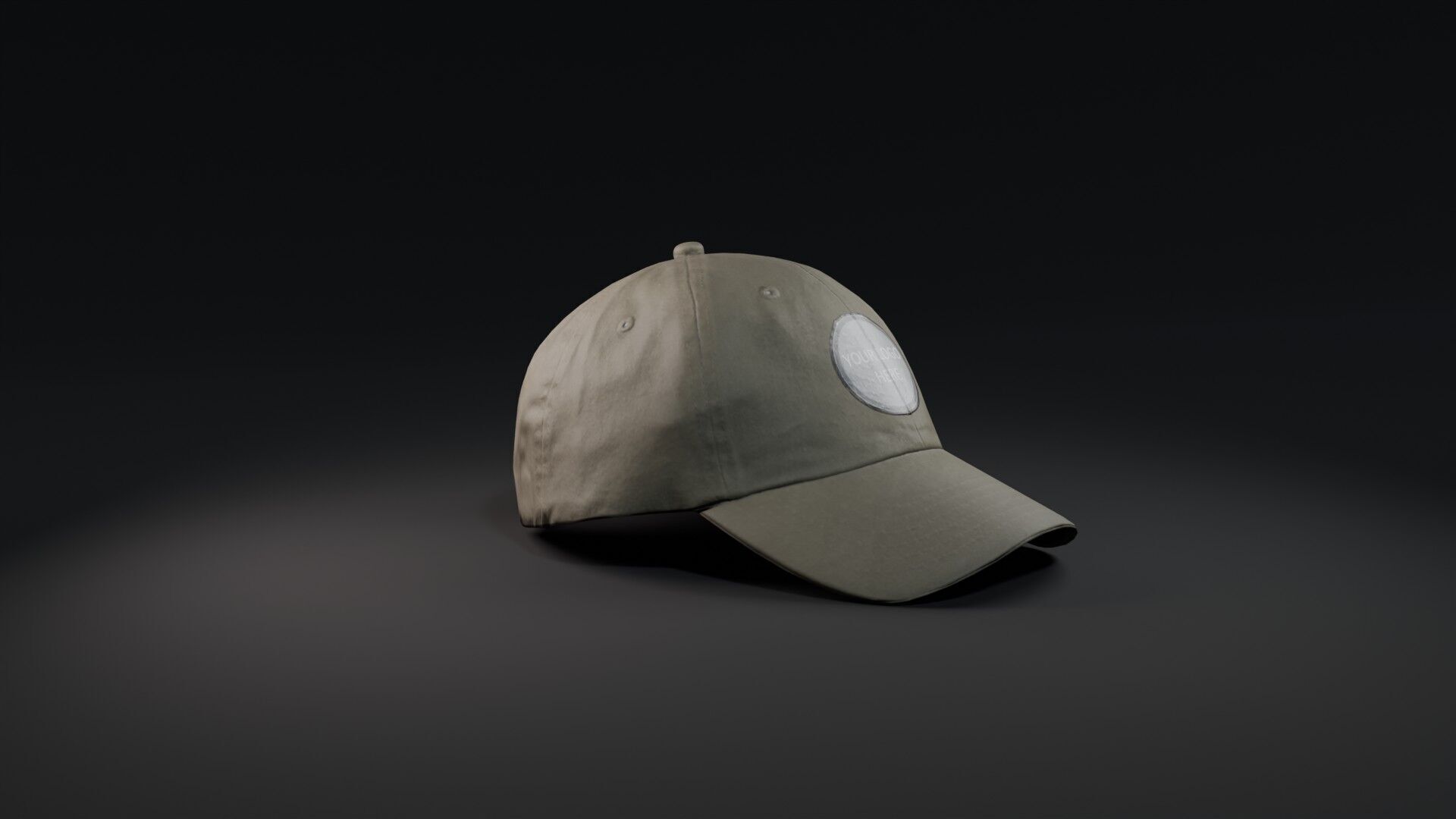 Mockup Green baseball cap Low-poly 3D model_37