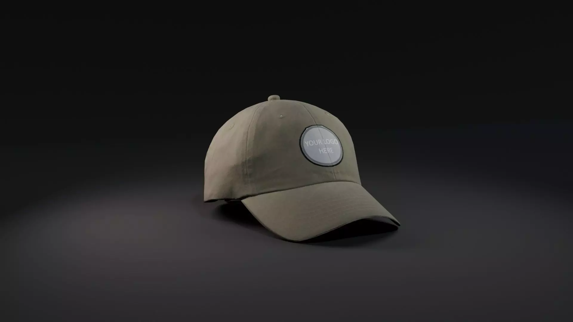 Mockup Green baseball cap Low-poly 3D model_0