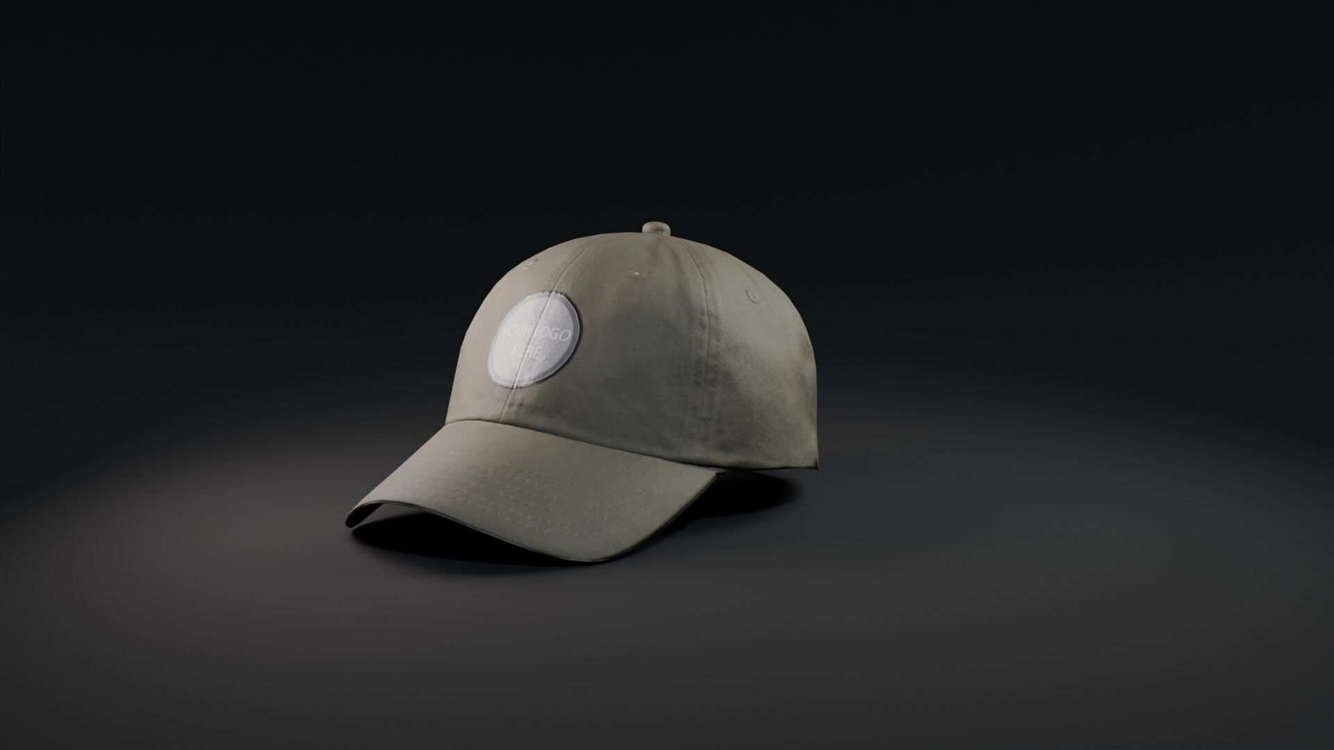 Mockup Green baseball cap Low-poly 3D model_12