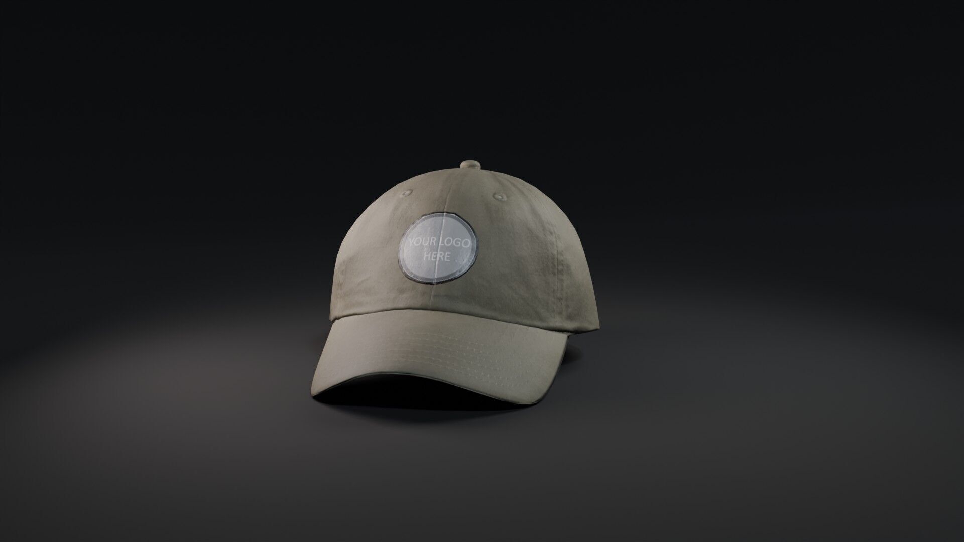 Mockup Green baseball cap Low-poly 3D model_10