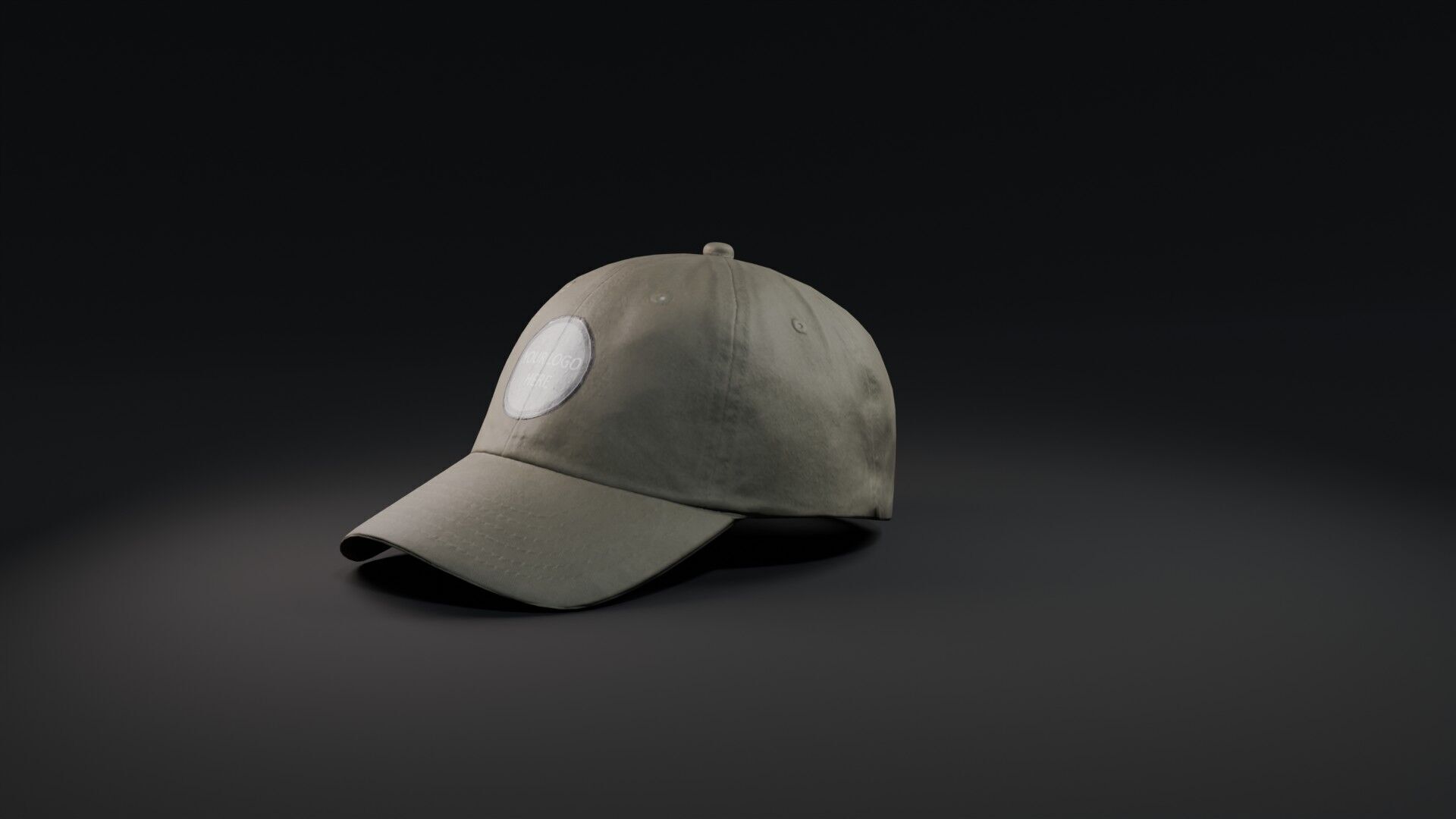 Mockup Green baseball cap Low-poly 3D model_13