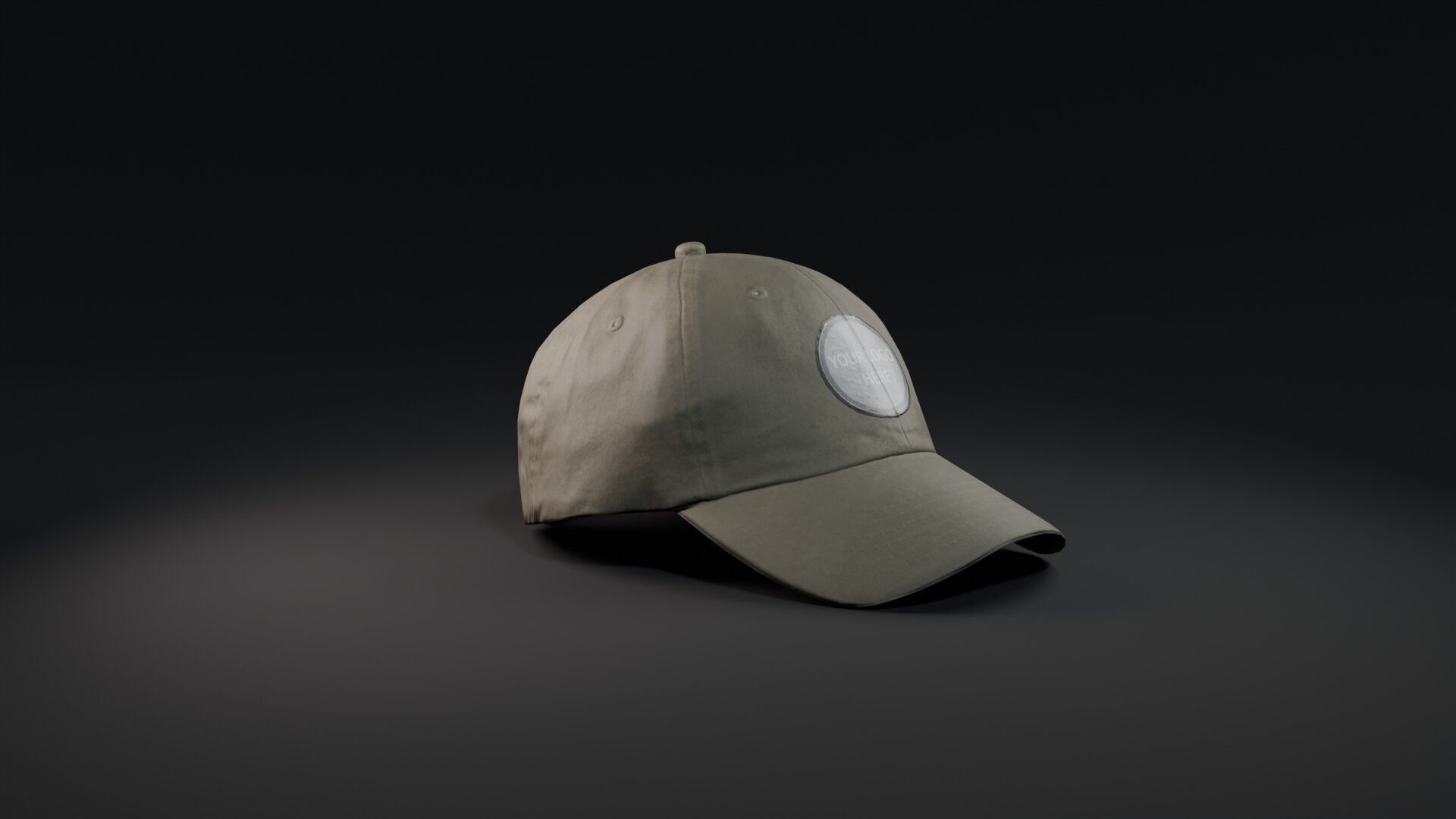 Mockup Green baseball cap Low-poly 3D model_39